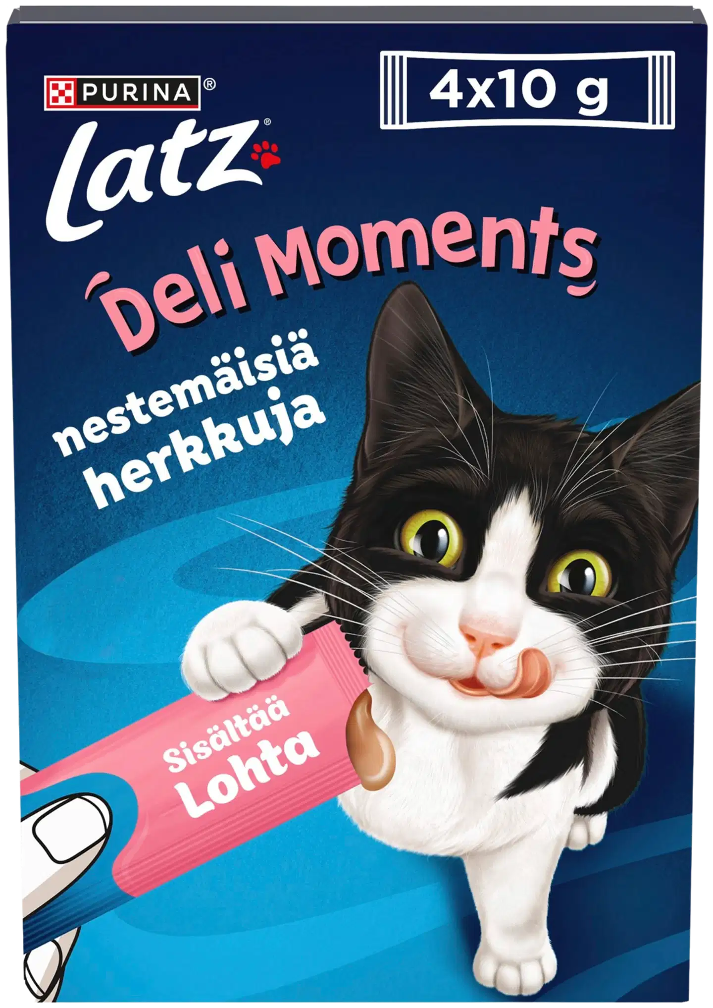 Latz ® Deli Moments™ maukkaat nestemäiset herkut kissoille Sisältää lohta 4x10 g pussi