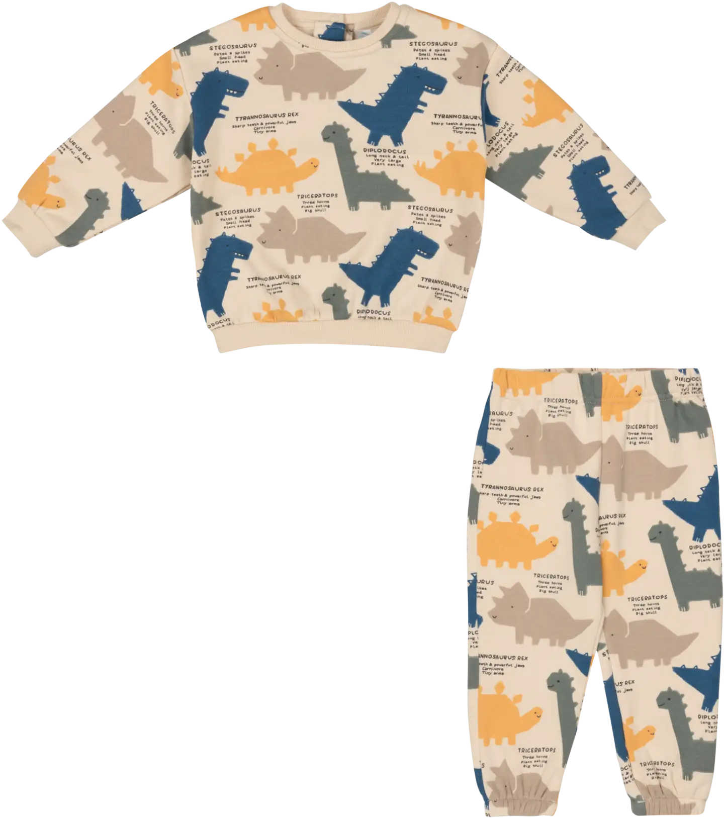 TEX BABY vauvojen collegesetti Dino - ECRU 2 - 1