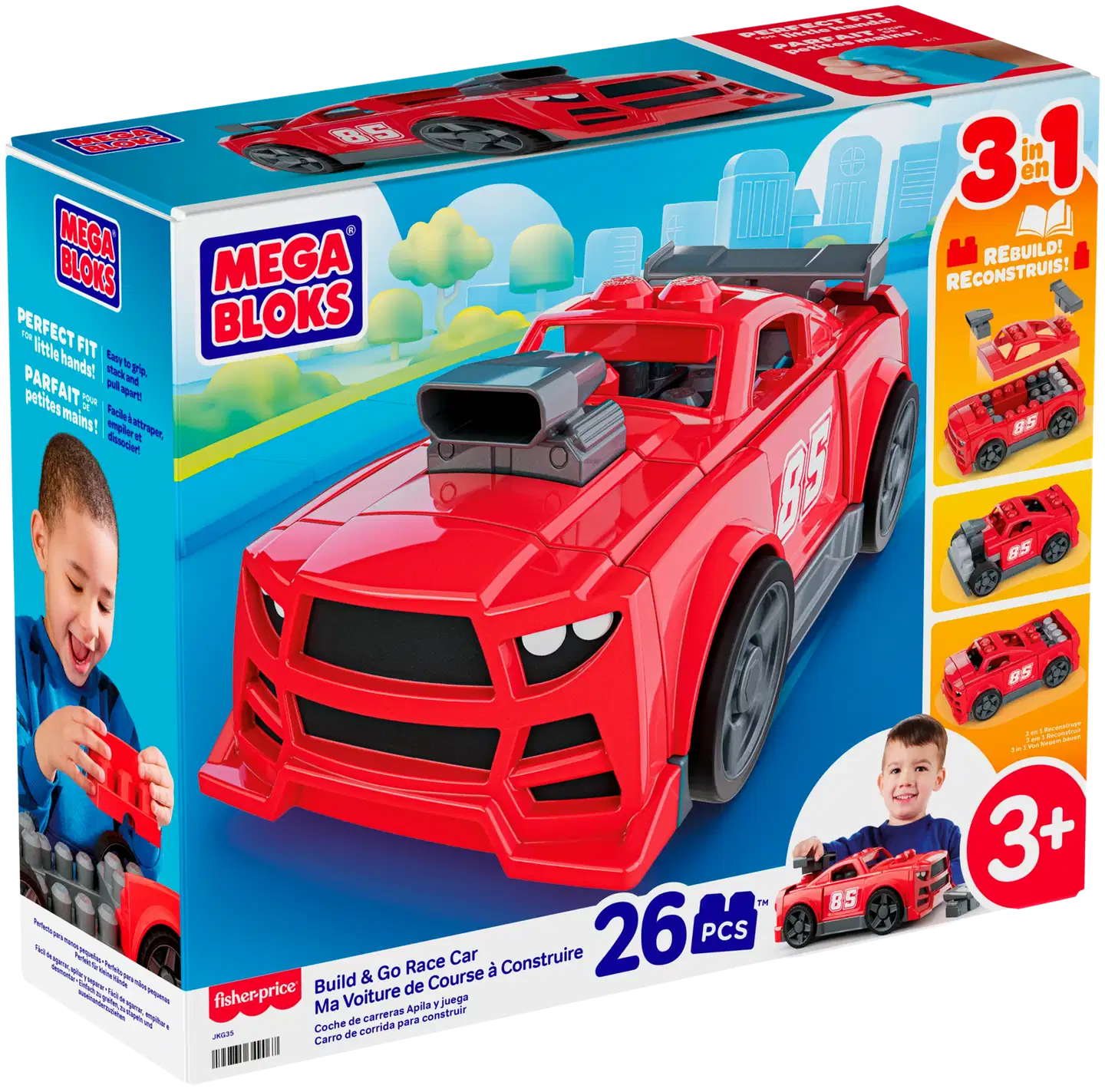 Mega Bloks Build & Go Race Car -rakennussetti - 2