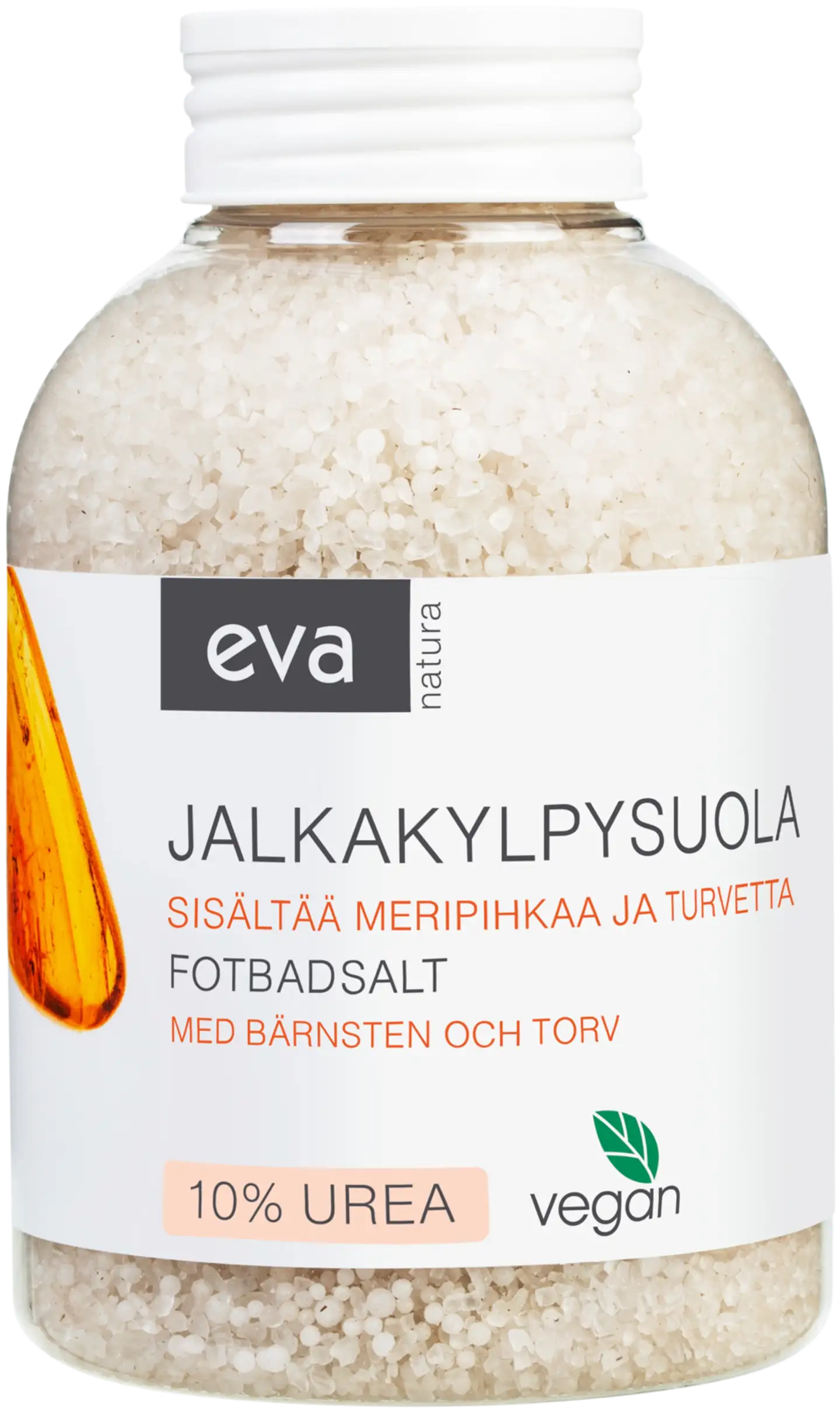 Jalkakylpysuola, sisältää meripihkaa ja turvetta