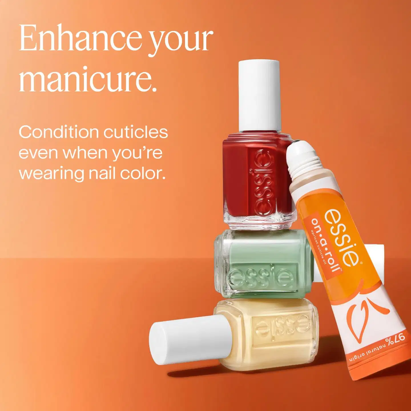 essie on-a-roll apricot nail and cuticle oil kynsinauhaöljy 13,5ml - 9