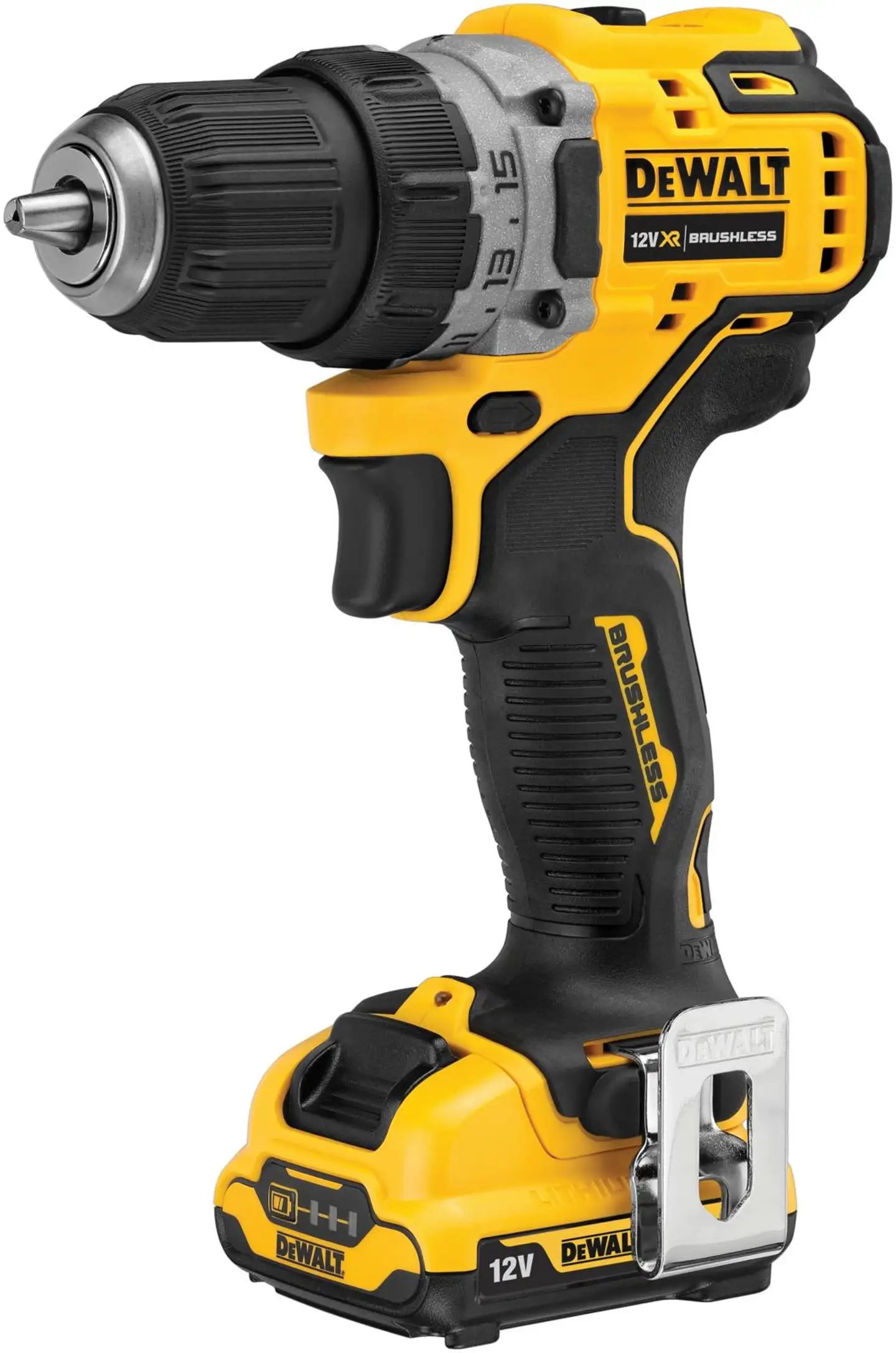 Dewalt hiiliharjaton 12v xr 2-nopeuksinen akkuporakone dcd701d2, 2x2ah - 1