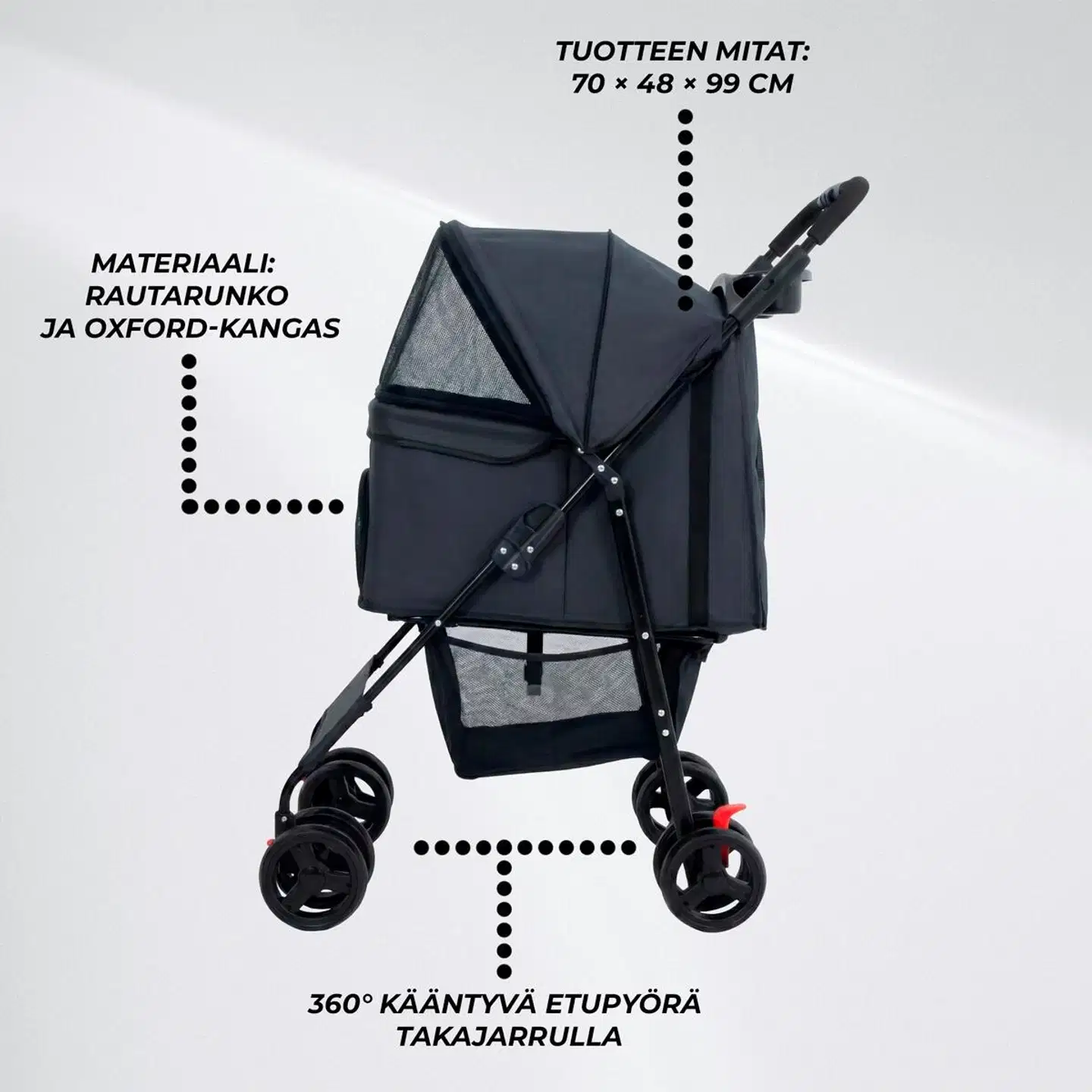 Trekker lemmikkirattaat 15 kg, musta - 2