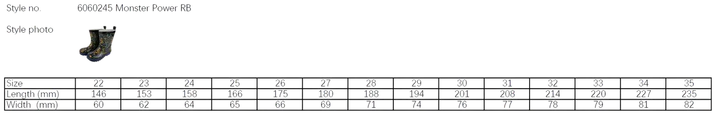 Ciraf lasten kumisaappaat Monster Power RB - Black/blue - 6