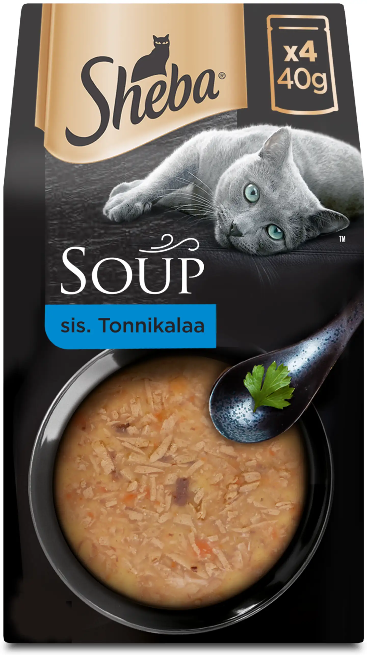 Sheba Soup sis. Tonnikalaa - Kissan märkäruoka annospussissa (4 x 40g)