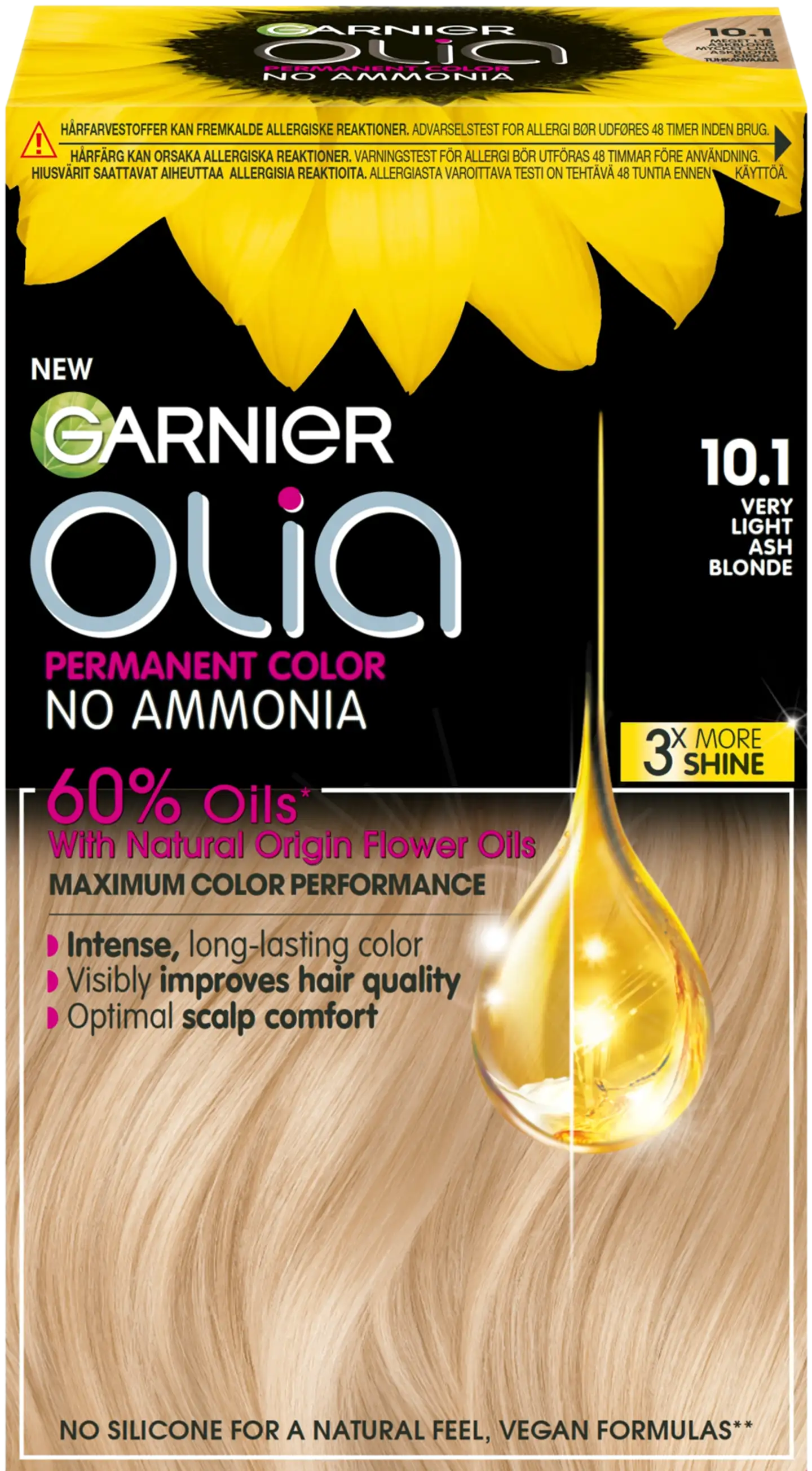 Garnier Olia 10.1 Very Light Ash Blonde kestoväri 174ml - 1