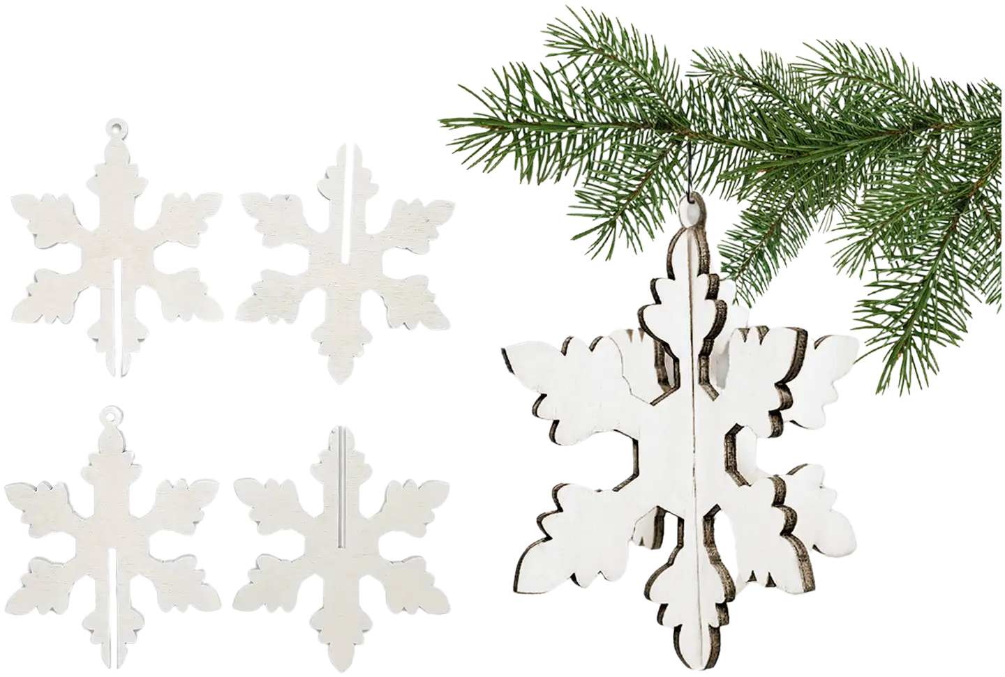 J.K. Primeco puukoriste Lumihiutale valkoinen 2kpl - 2