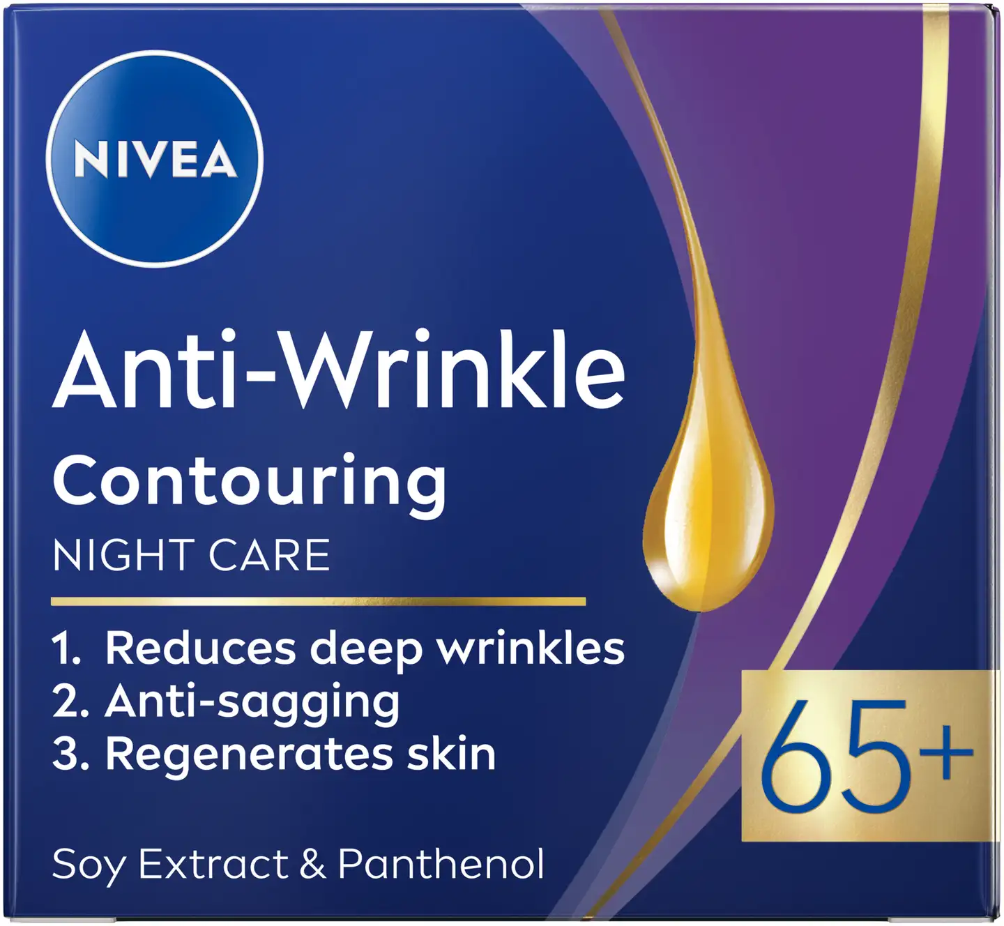 NIVEA 50ml Anti-Wrinkle + Contouring Night Cream 65+ -yövoide