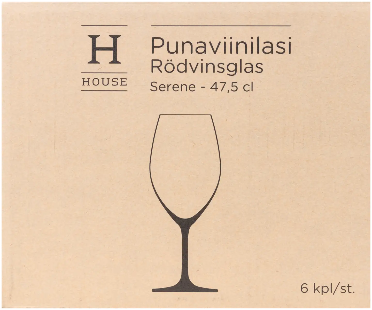 House punaviinilasi Serene 47,5 cl 6-pack - 3