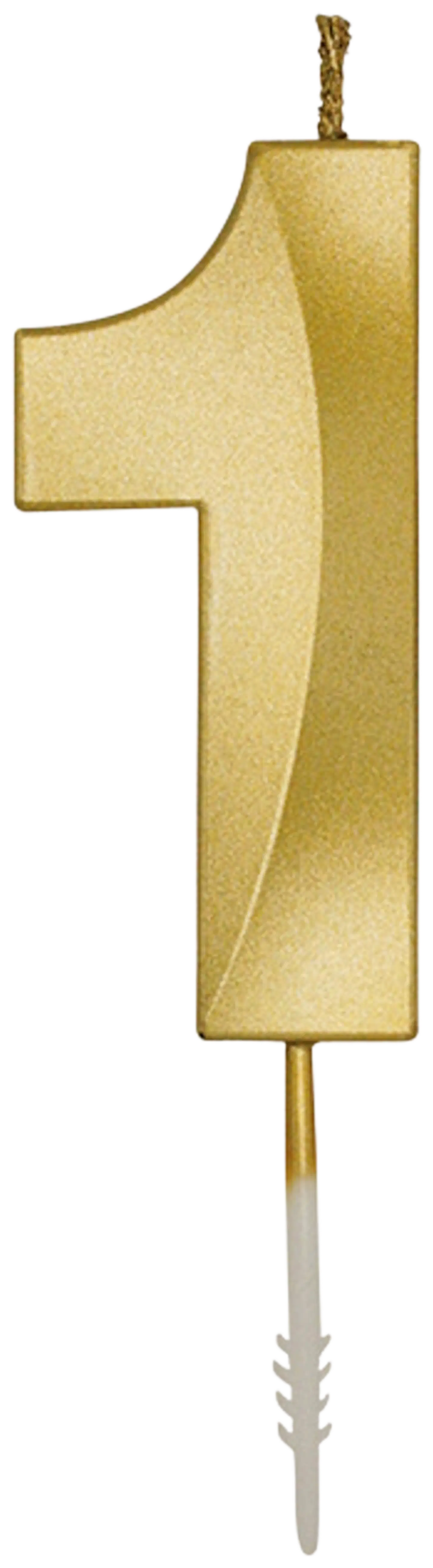 Kakkukynttilä 1 kultainen 6 cm - 2