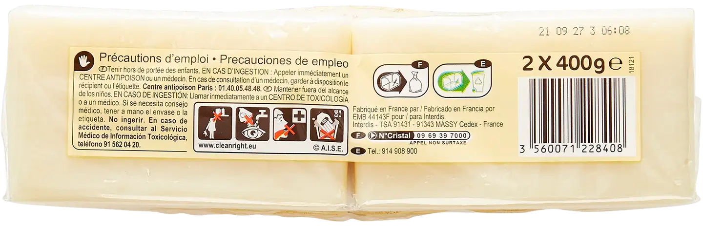 Carrefour Savon de marseille palasaippua 2x400 g - 4