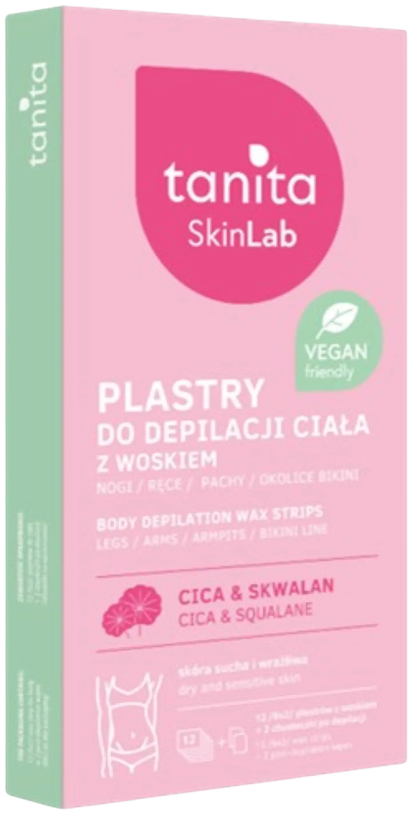 TANITA Hair Removal Wax Strips For Body Cica&Squalane Vegan 6x2pcs