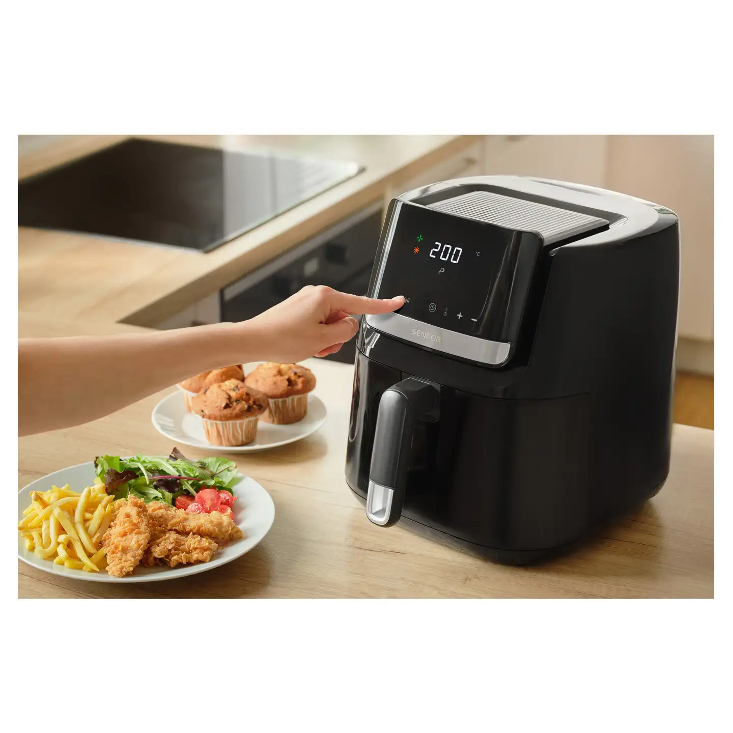 Sencor air fryer kiertoilmakypsennin SFR 6550BK musta - 8