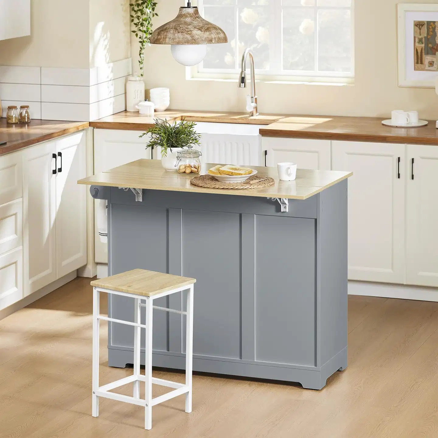 SoBuy keittiövaunu harmaa FKW129-HG - 5