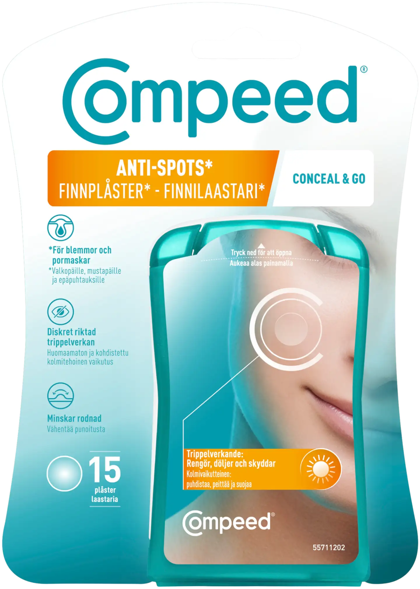 Compeed Conceal & Go Finnilaastari 15 Kpl