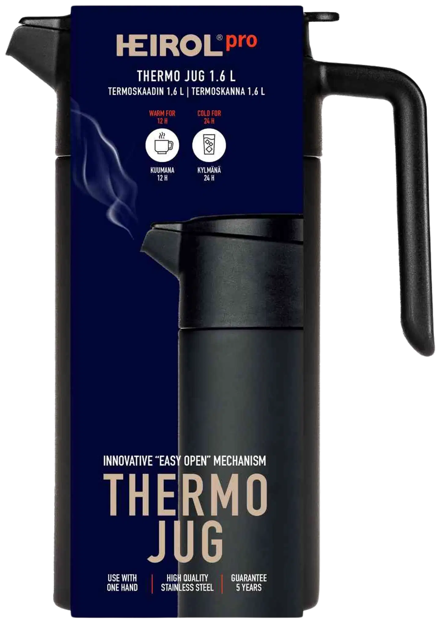 Heirol Termokaadin 1,6 L Easy Open, musta - 2