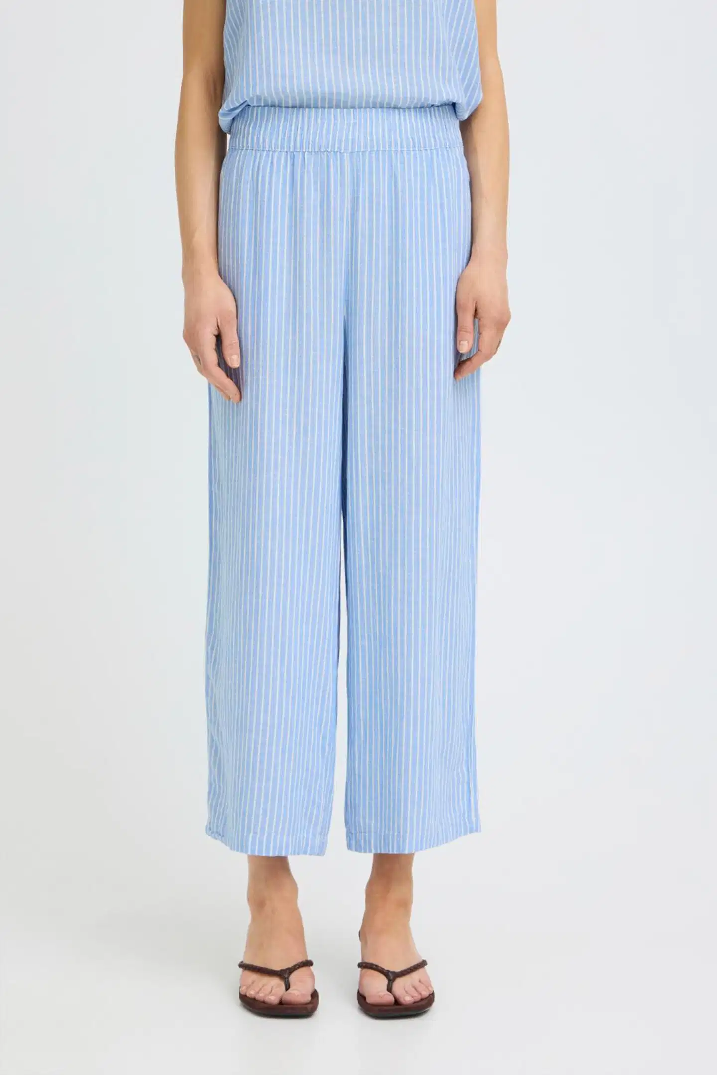 B.young naisten housut Byfalakka crop - DELLA ROBBIA BLUE STRIPE - 4