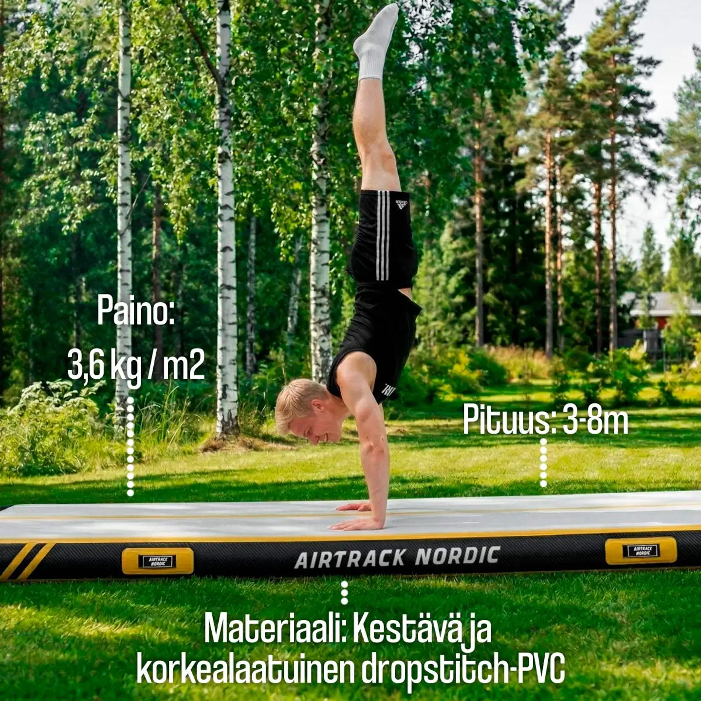 AirTrack Nordic Carbon ilmavolttirata - Keltainen - 6 m - 4