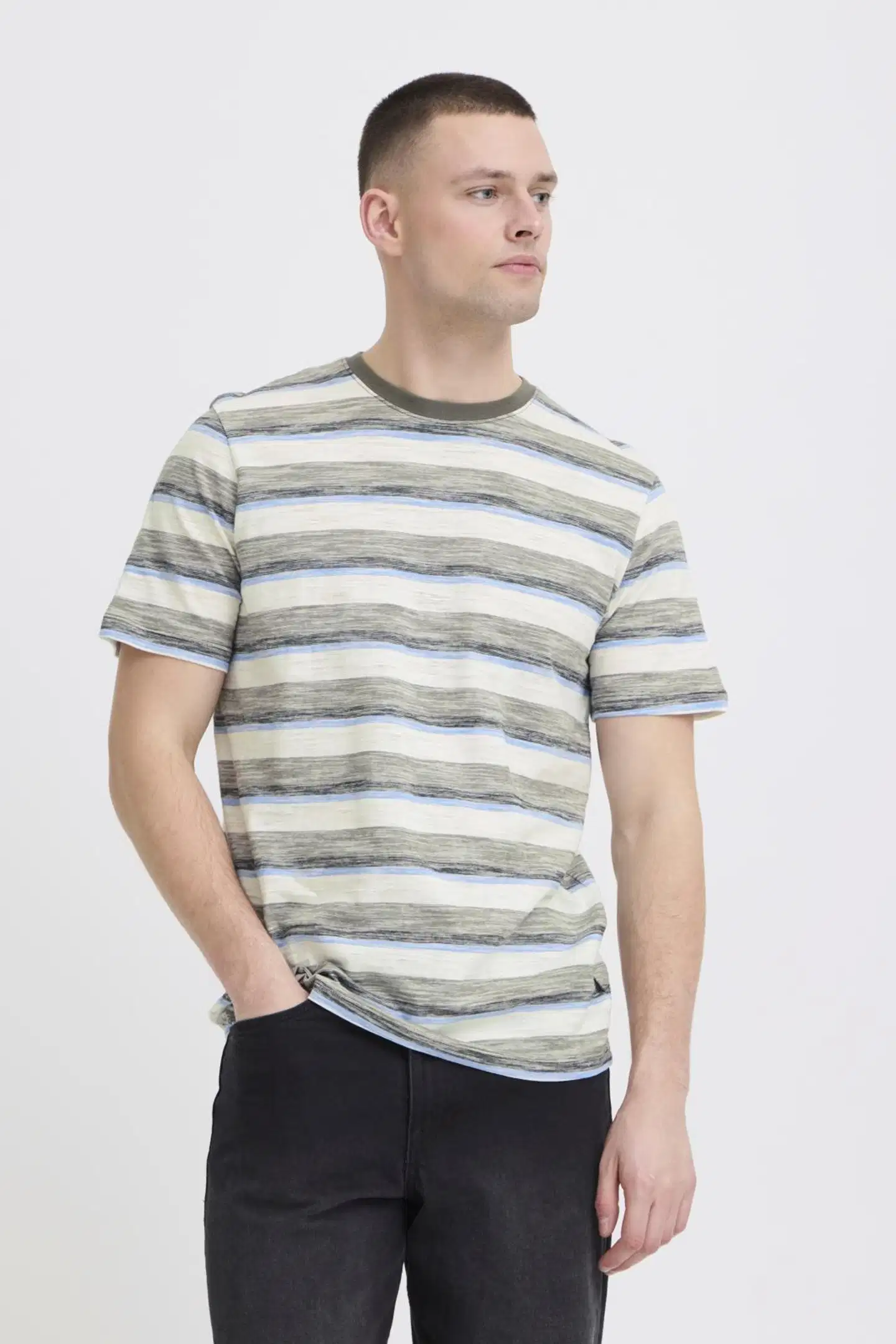Blend miesten raidallinen t-paita BHKobe - dusty olive - 3