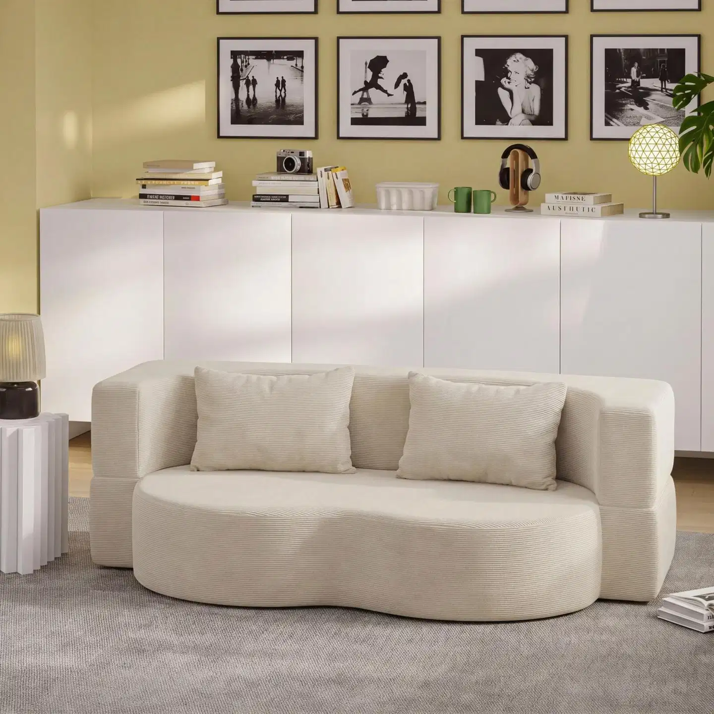 SoBuy sohvasänky beige FST101-MI - 2