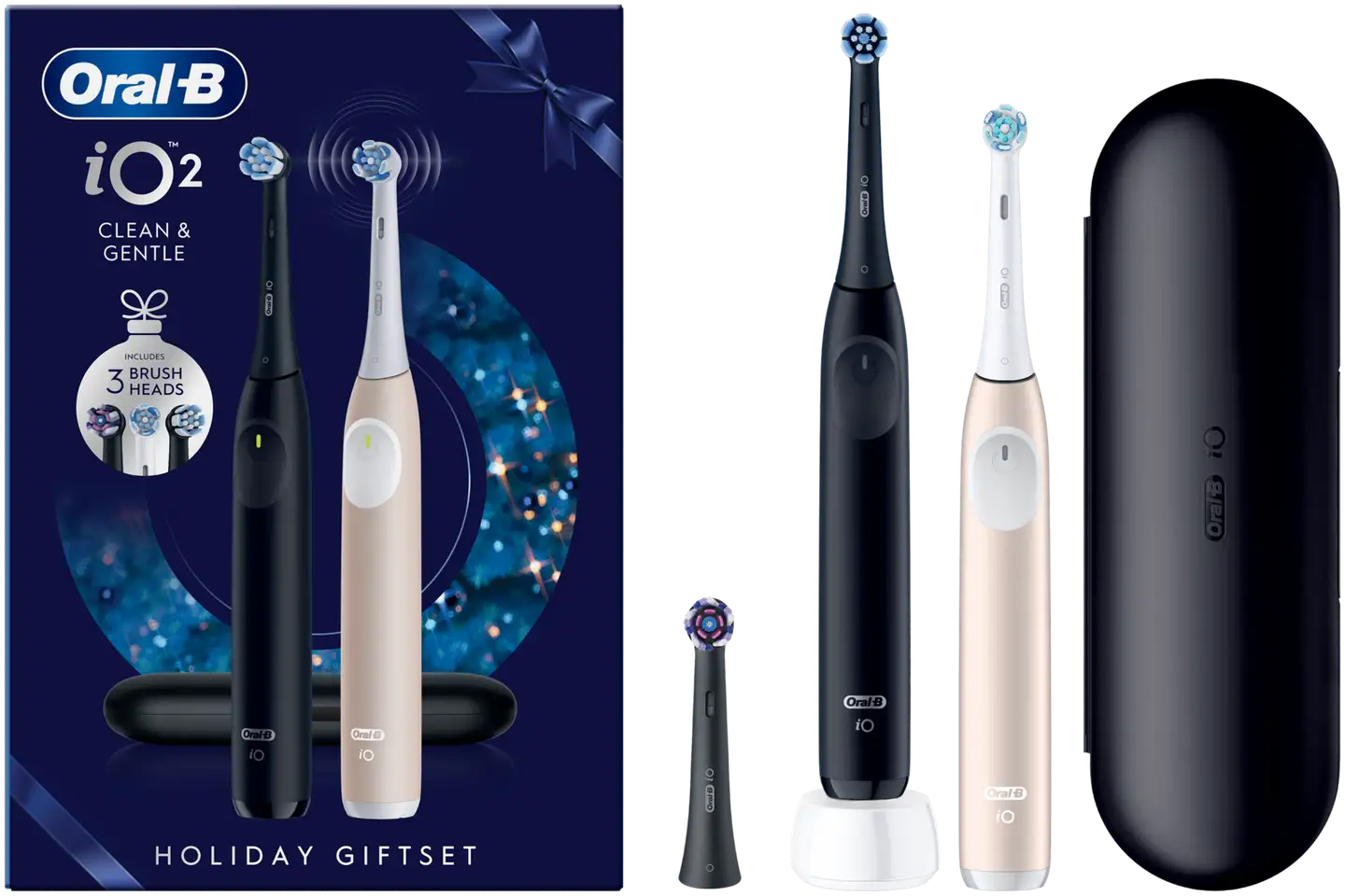 Oral-B sähköhammasharja iO2 Duo lahjapakkaus musta ja pinkki kaksoispakkaus 1 vaihtoharjalla - 2