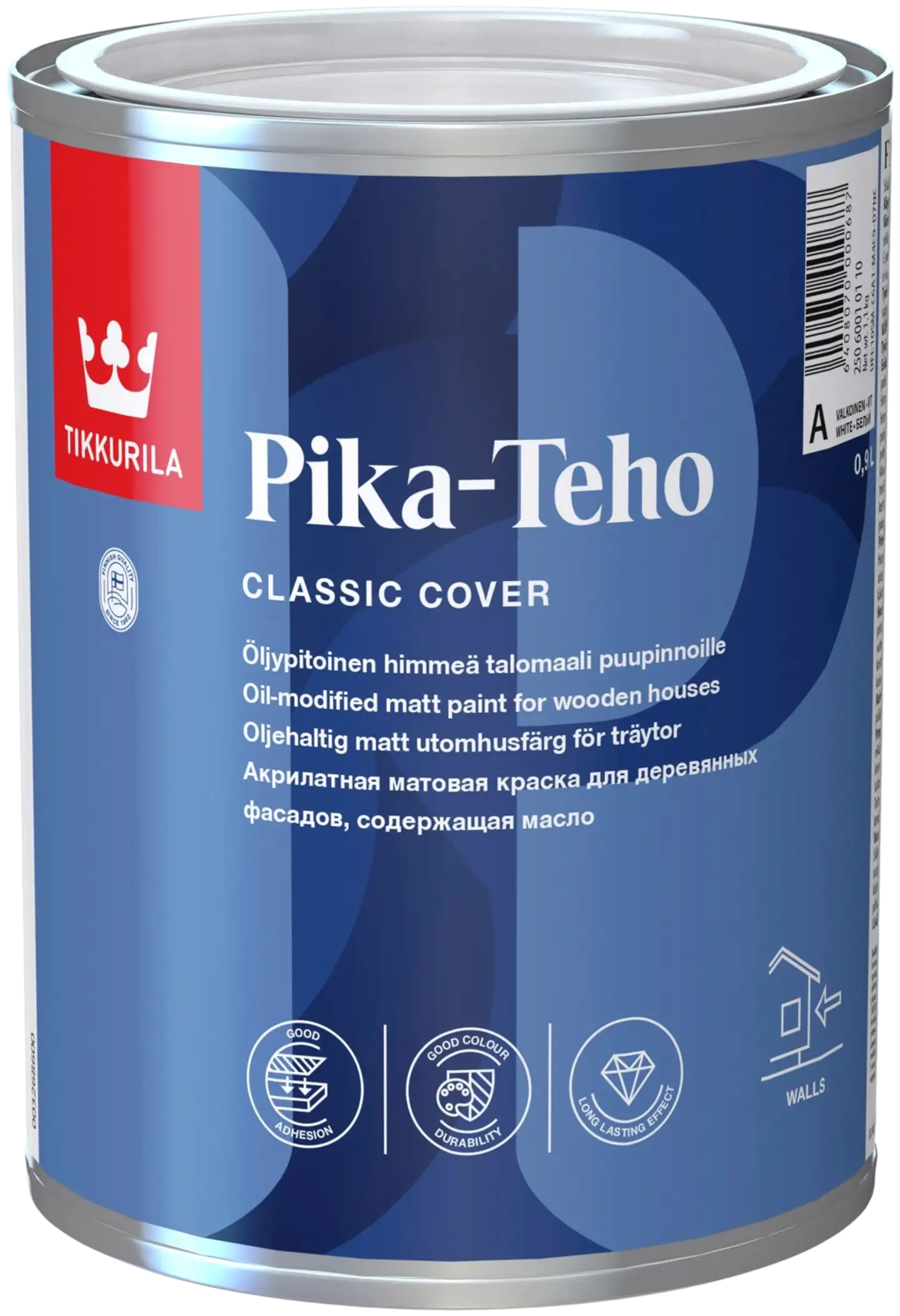 Tikkurila talomaali Pika-Teho 0,9 l A valkoinen sävytettävissä himmeä