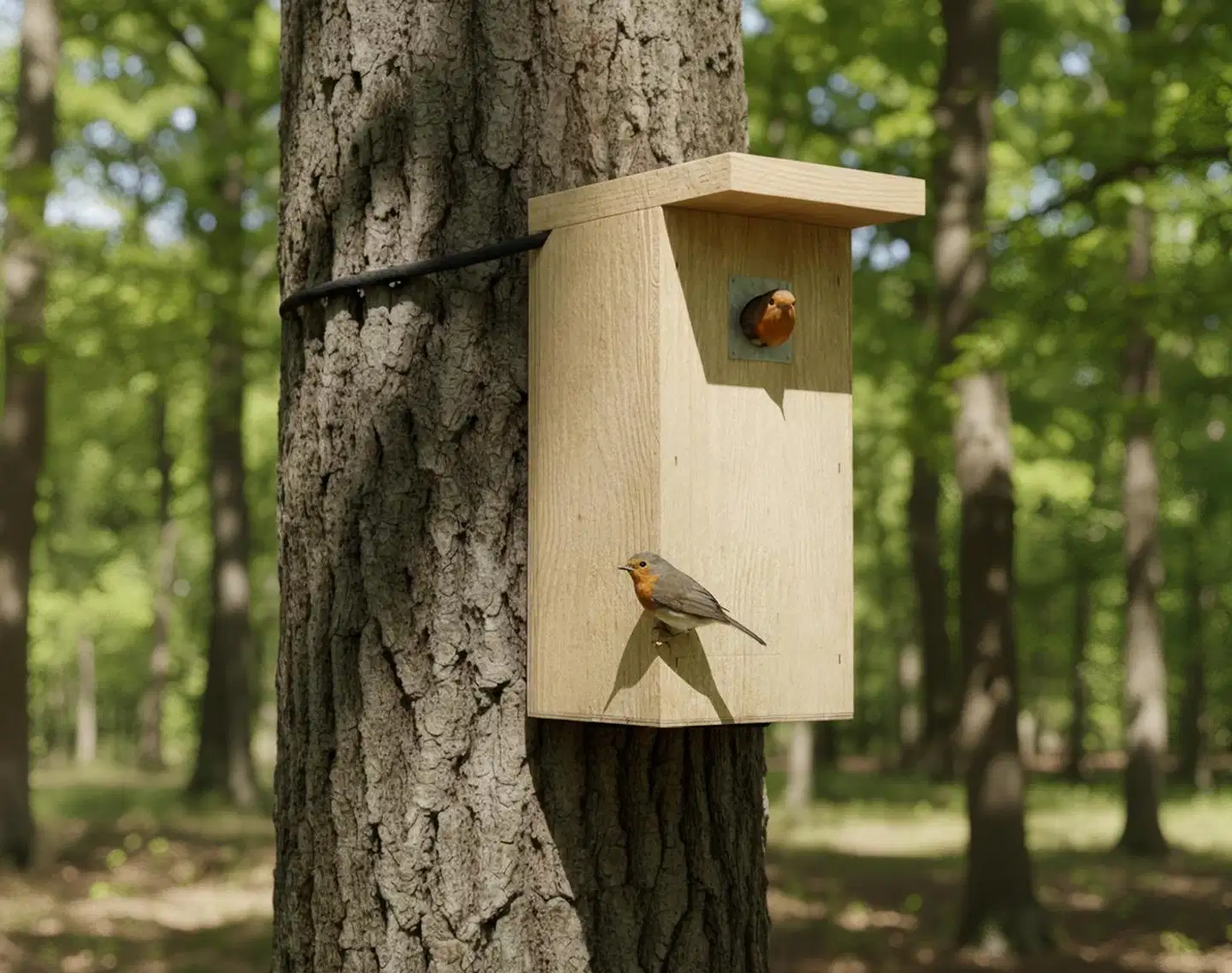 Linnunpönttö, puu, 15x20x32,5 cm - 3