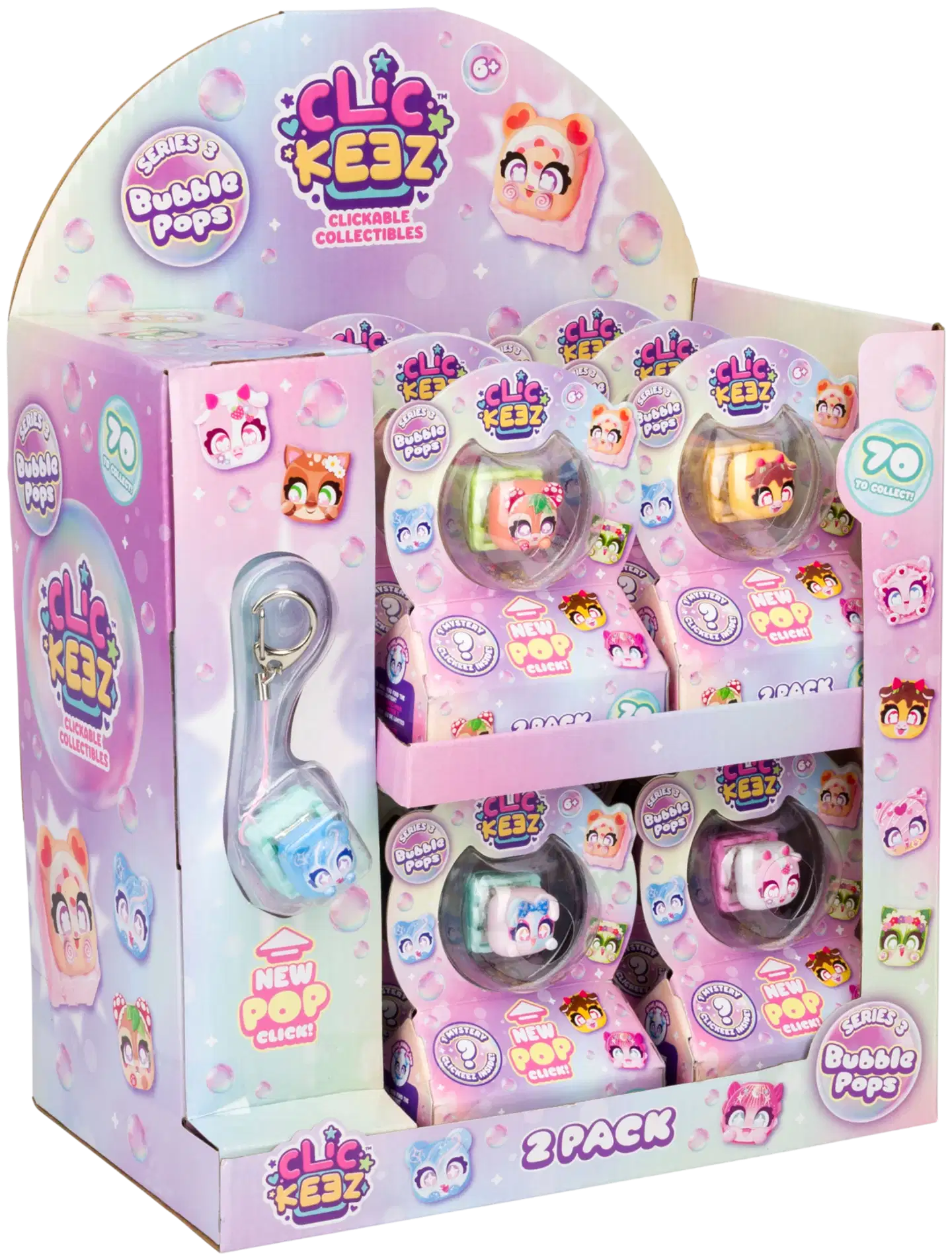 Clickeez napsuteltava fidget-avaimenperä 2 hahmoa, erilaisia - 8