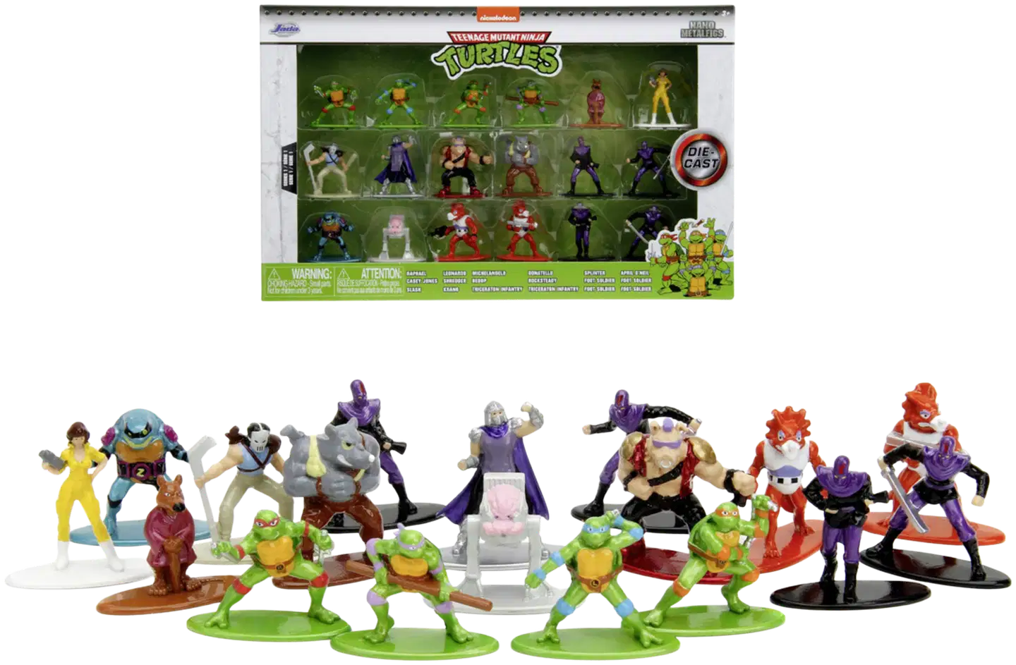 Jada Turtles keräilyhahmot, 4 cm, metallia (die-cast), 18 kpl/pakkaus - 1