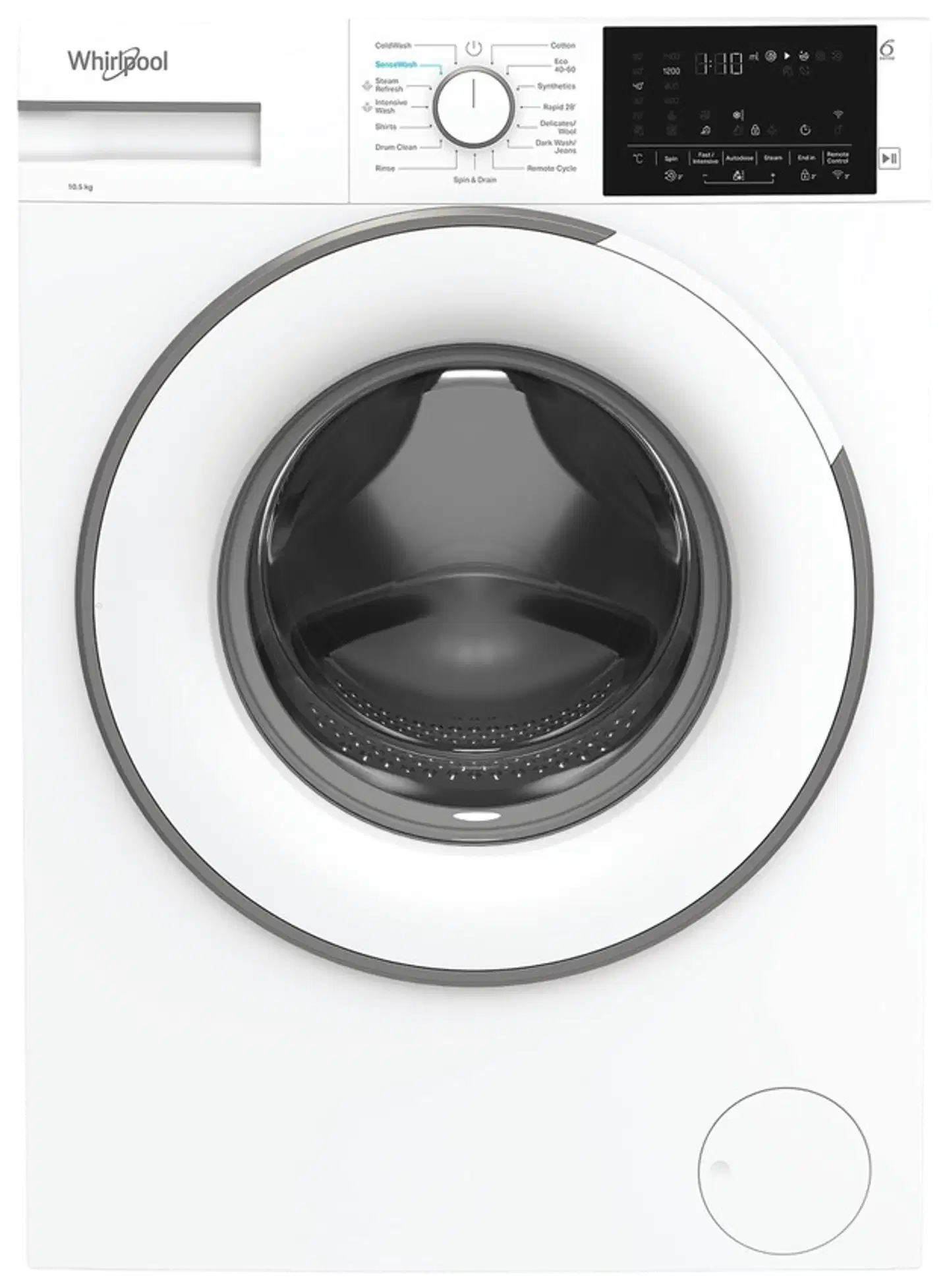 Whirlpool edestä täytettävä pyykinpesukone SM 06W EE, 10,5 kg, valkoinen - 3