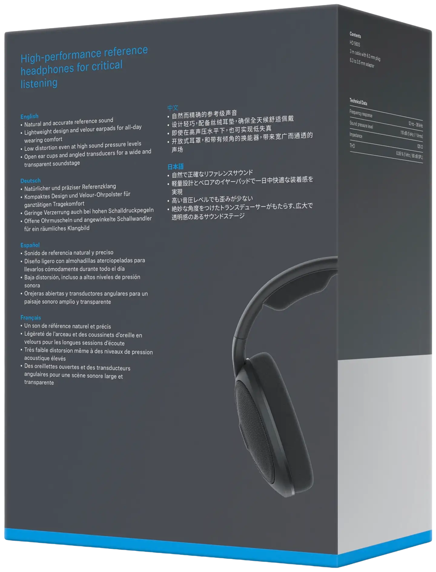 Sennheiser langalliset sankakuulokkeet HD 560S musta - 5