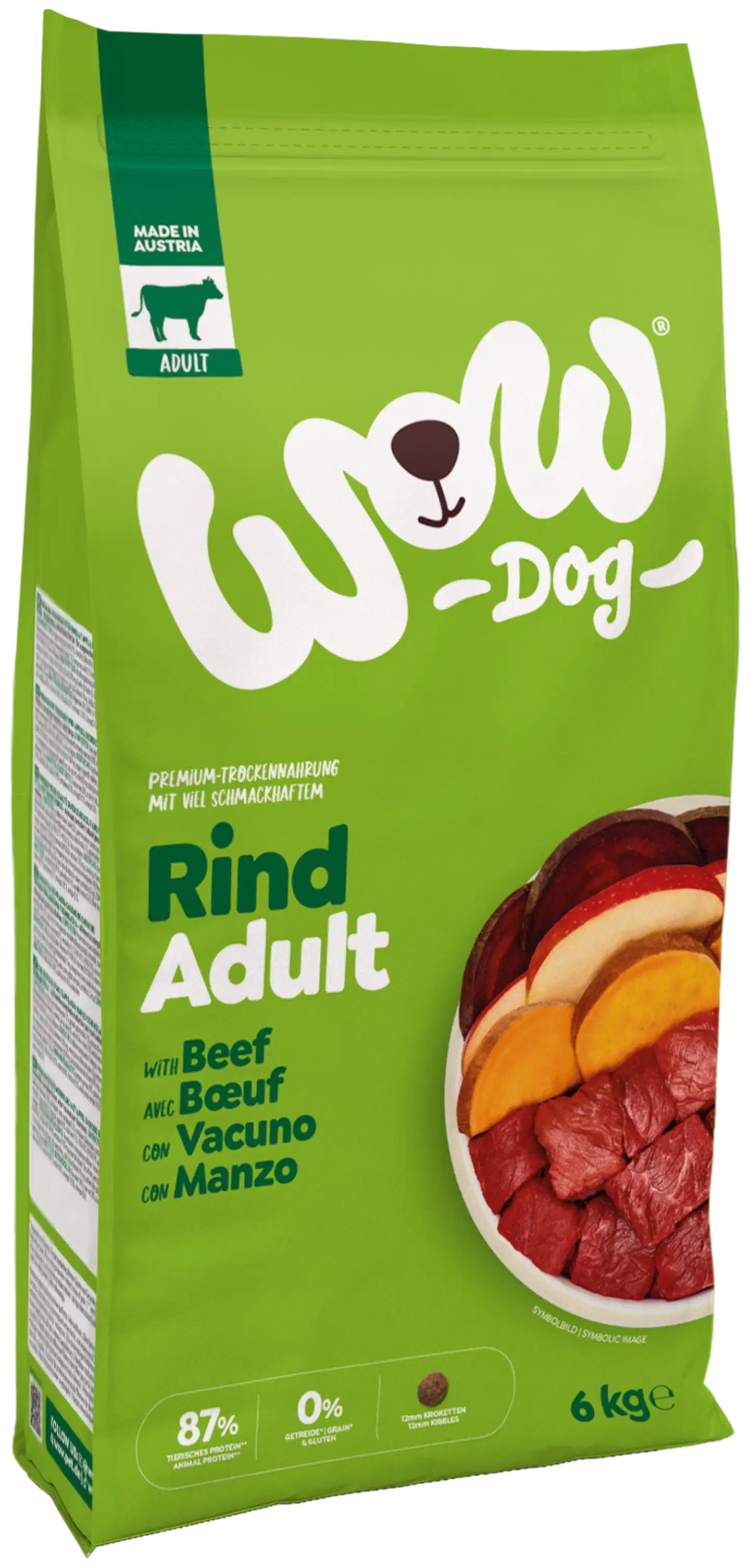 WOW DOG ADULT Nauta kuivaruoka 6 kg