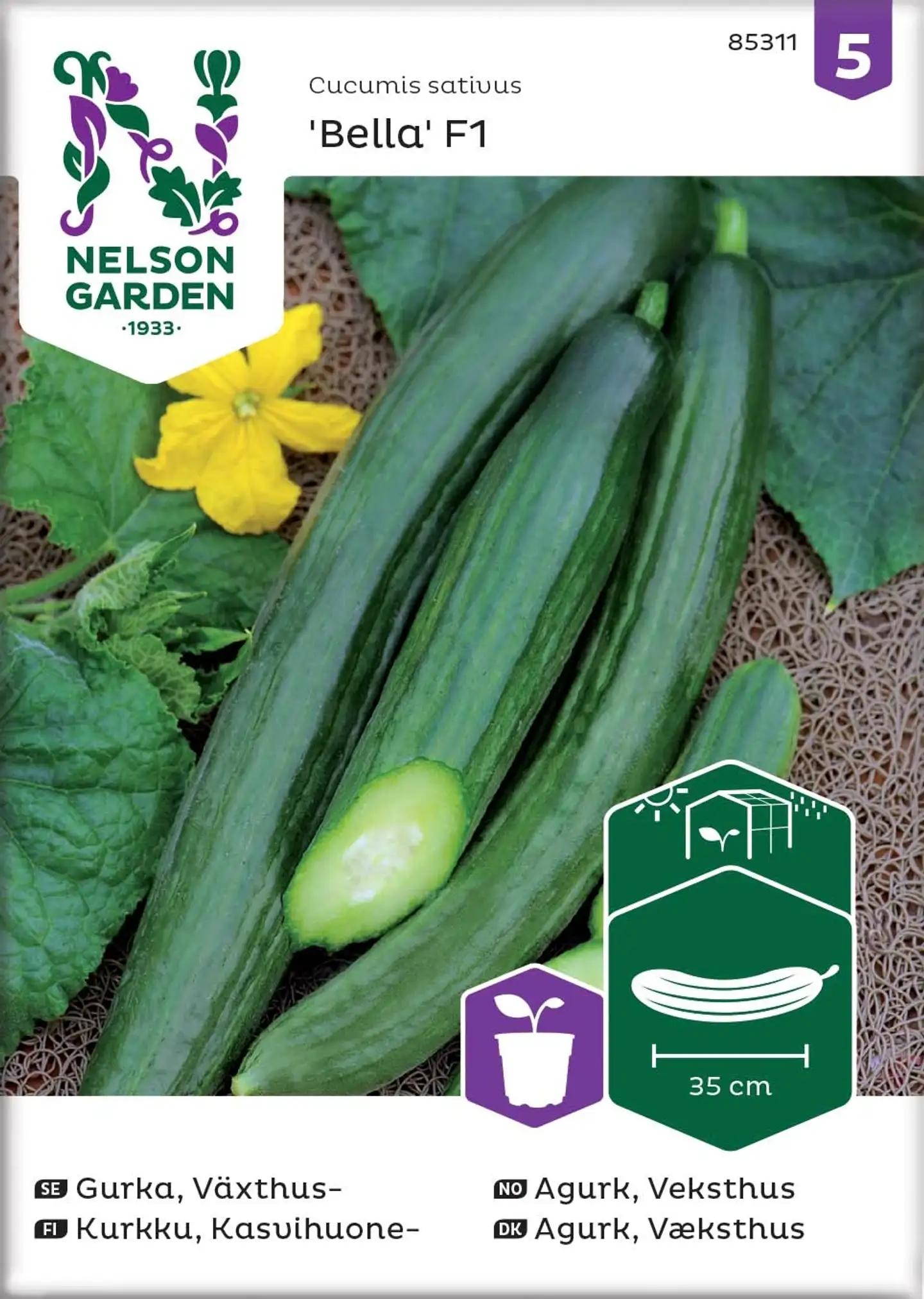 Nelson Garden Siemen Kurkku, Kasvihuone-, Bella F1