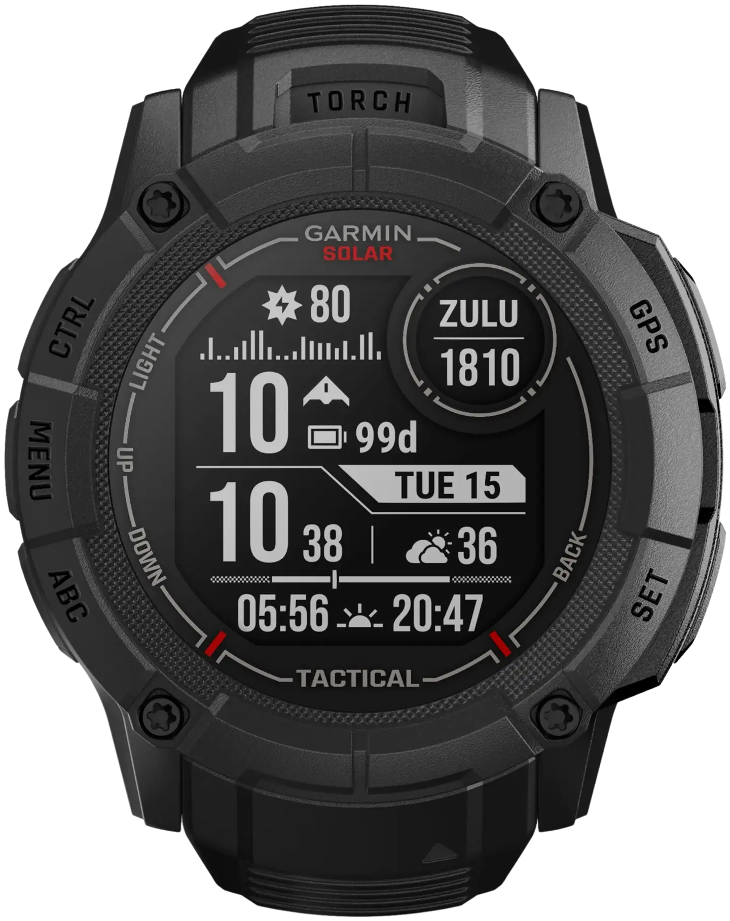 Garmin Instinct 2X Solar Tactical Edition musta GPS-älykello - 1