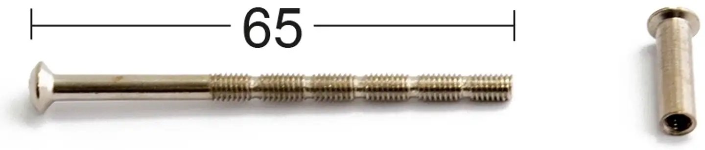 Habo ruuvi+hylsymutteri 4x65 niklattu - 1