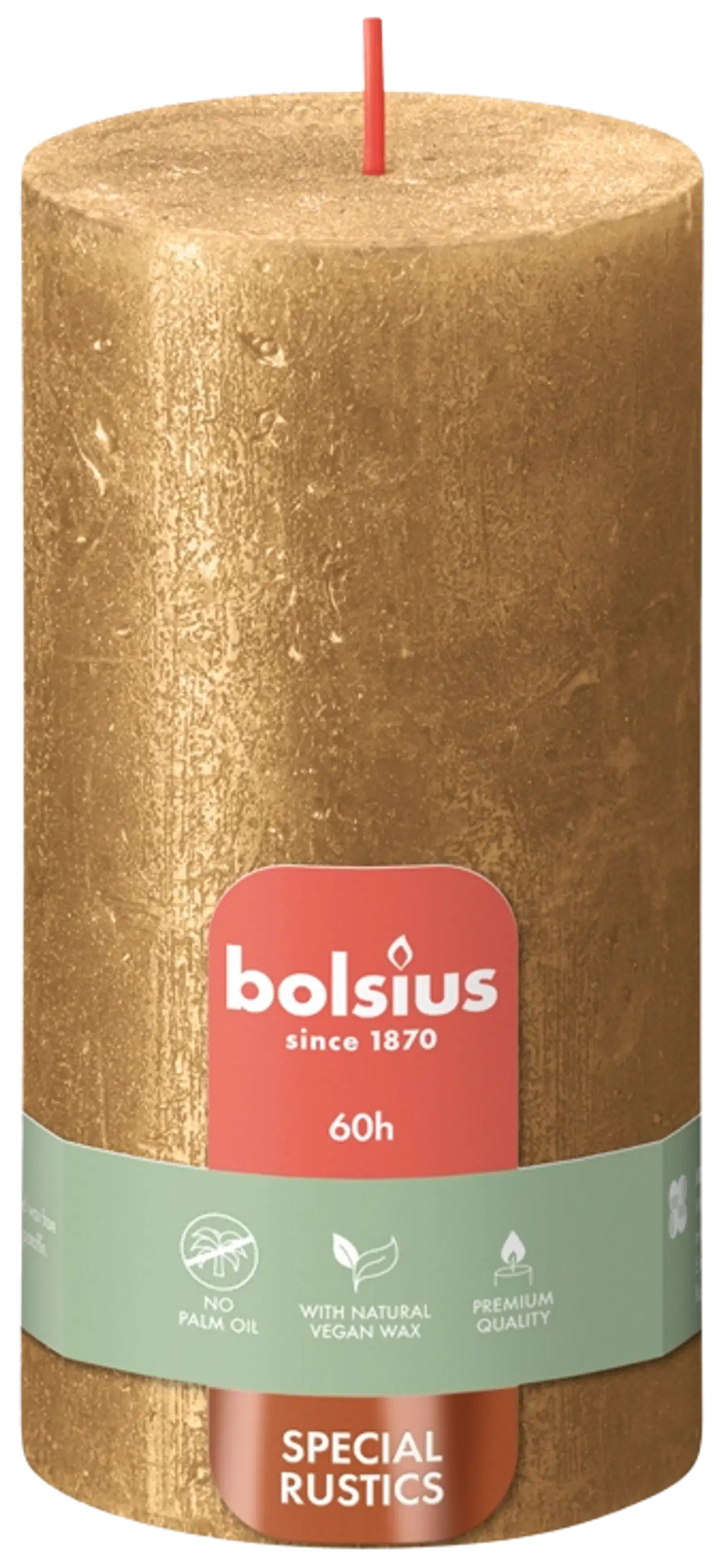 Bolsius rustiikki pöytäkynttilä 13x6,8 cm Shimmer Kulta