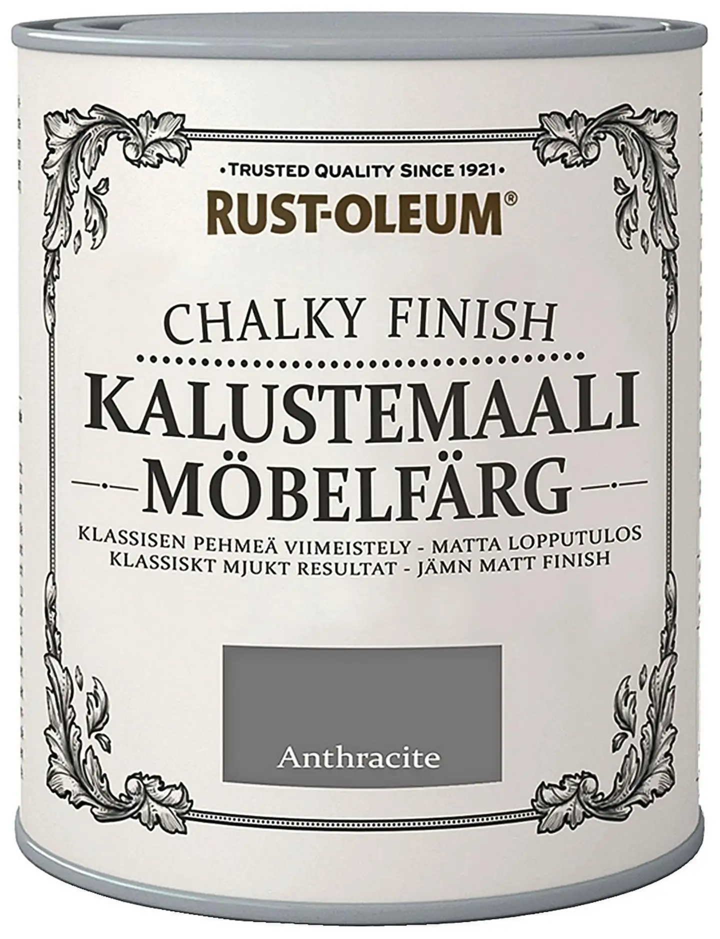 Rust-Oleum Chalky Finish 750ml kalustemaali vesiohenteinen hajuton harmaa - 1