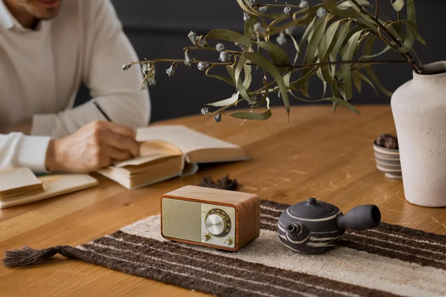 Sangean WR-7 Plus Bluetooth pöytäradio, pähkinä - 5