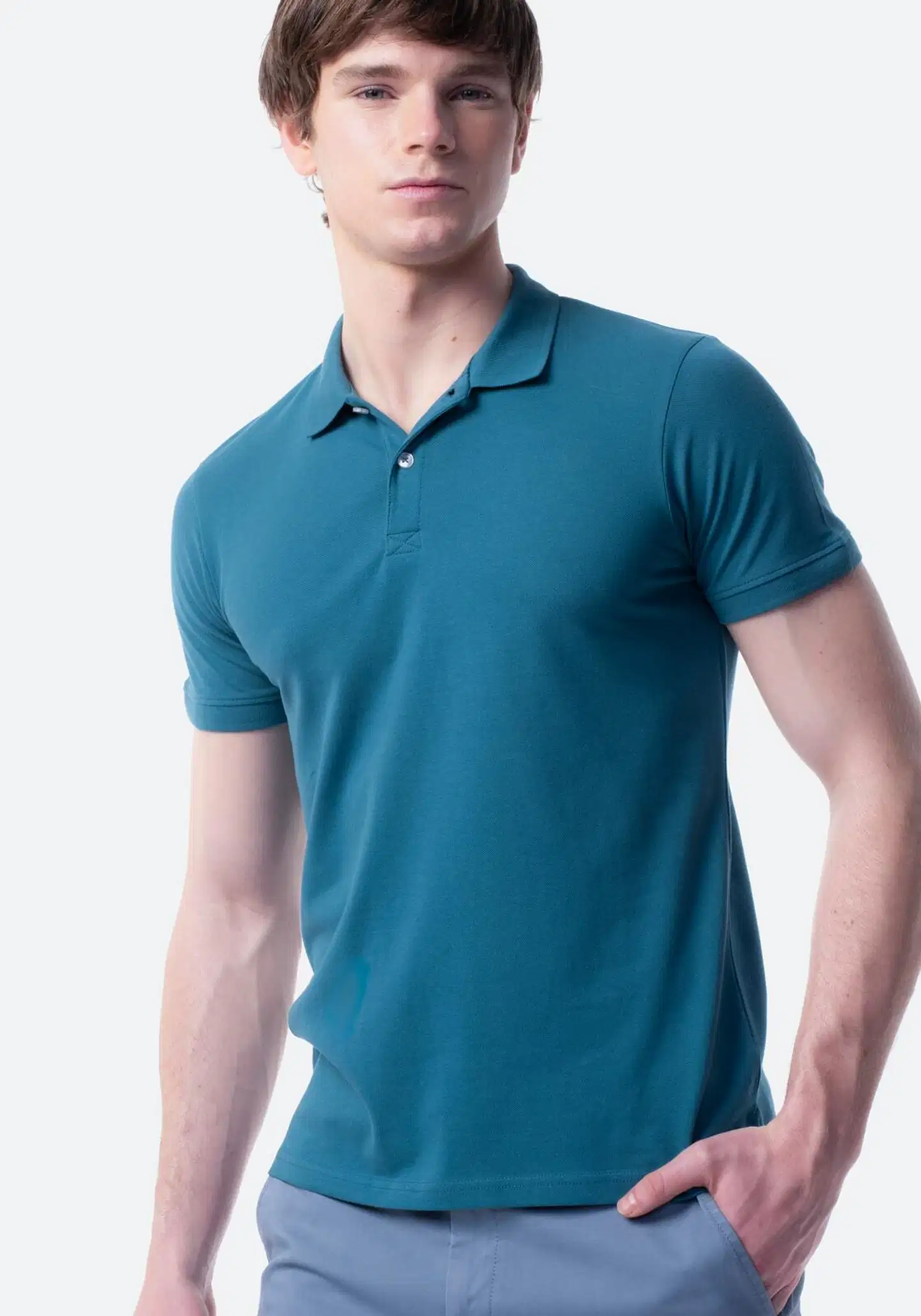 TEX miesten pikeepaita Slim I275233 - EMERALD - 1