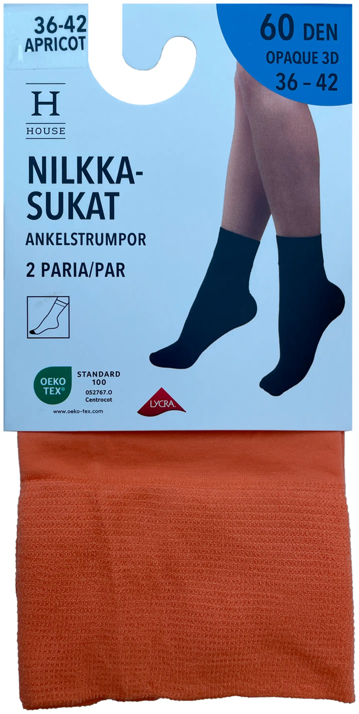 House naisten nilkkasukat 60 den 2-pack 121-ZD3D60