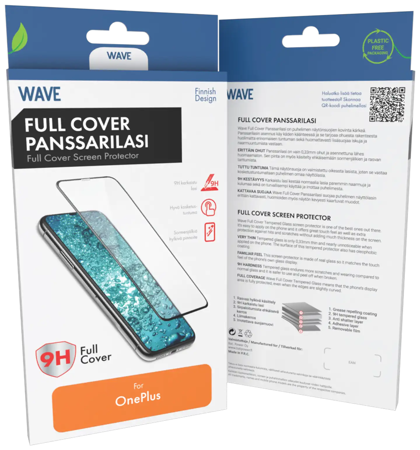 Wave Full Cover Panssarilasi, OnePlus 15, Musta Kehys
