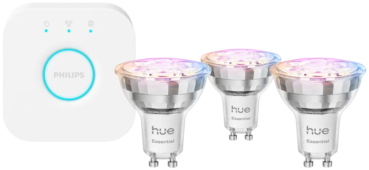 Philips Hue Essential aloituspakkaus WCA GU10 3W E27 2200-6500K 345LM 3 kappaletta - 1