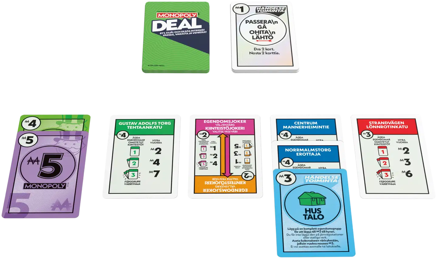 Monopoly korttipeli Deal refresh, suomen- ja ruotsinkielinen - 2