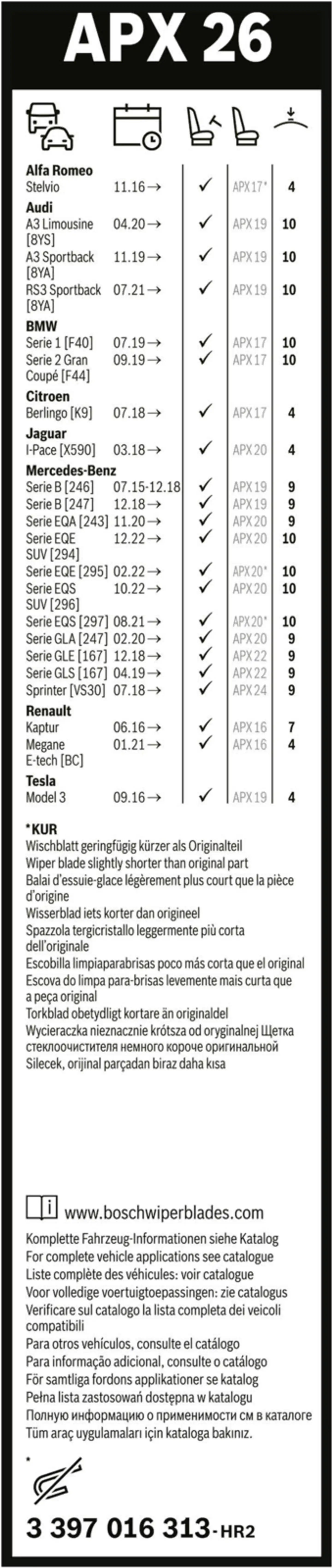 Bosch Aerotwin Plus pyyhkijänsulka APX26 650mm - 4