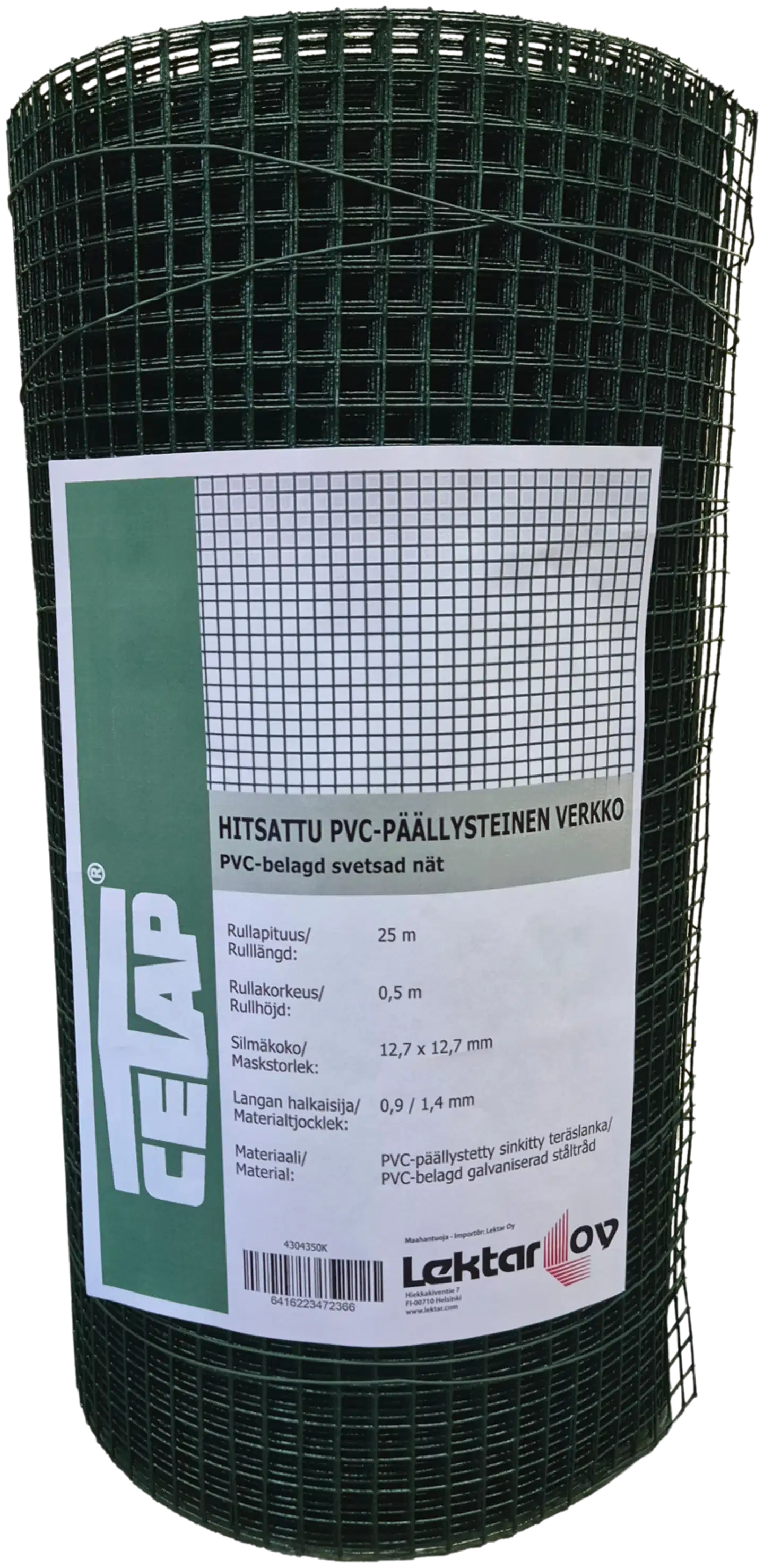 Cetap Hitsattu verkko PVC 12,7 0,9/1,4mm 500mm 25m