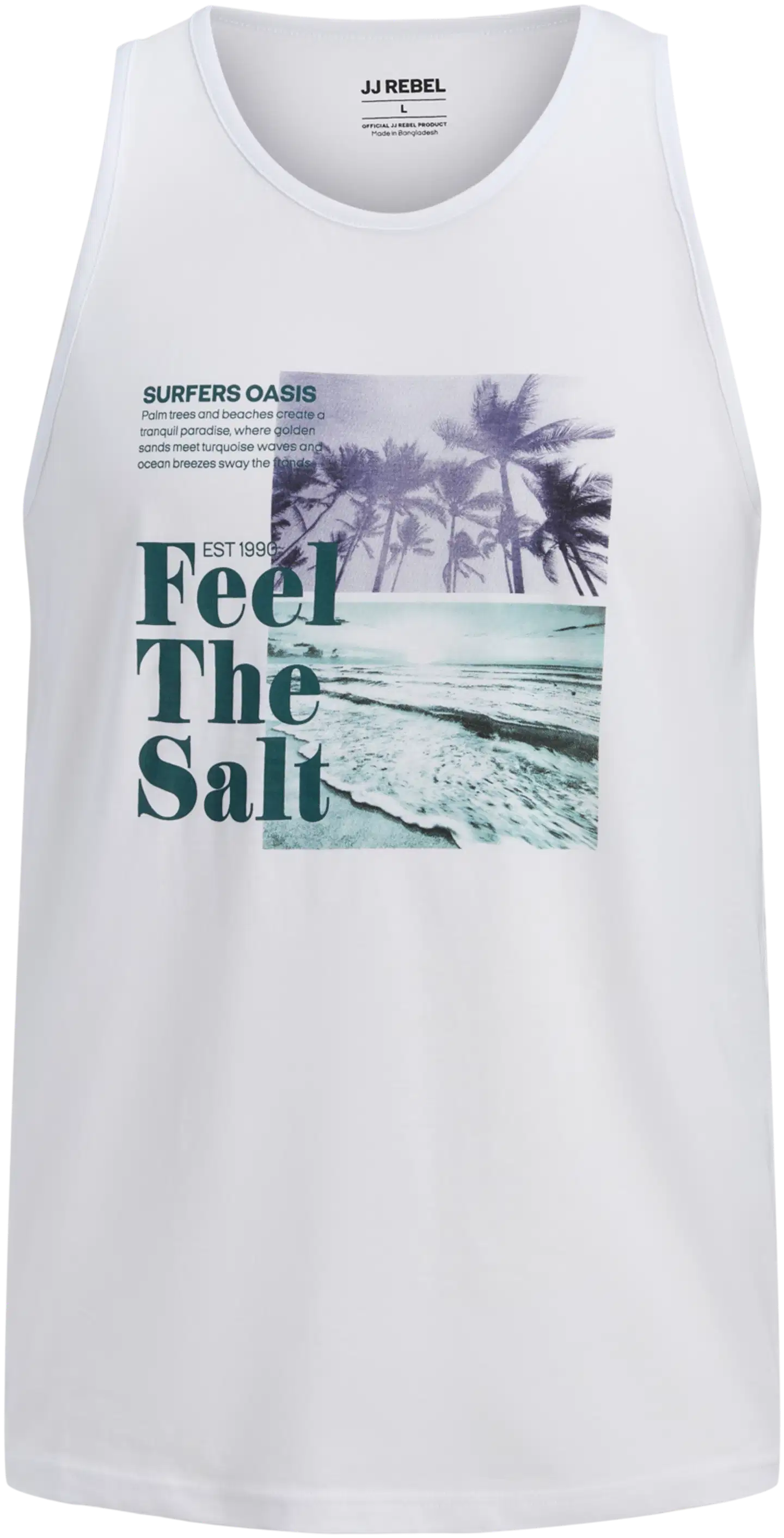 JJ REBEL miesten hihaton t-paita Jrebmiles - Bright white - 1