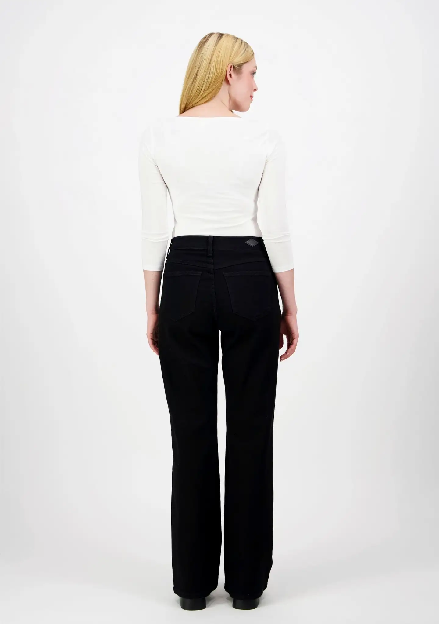 Lee Cooper LC ISA 2287 mustat Wide leg regular fit farkut - MUSTA - 4