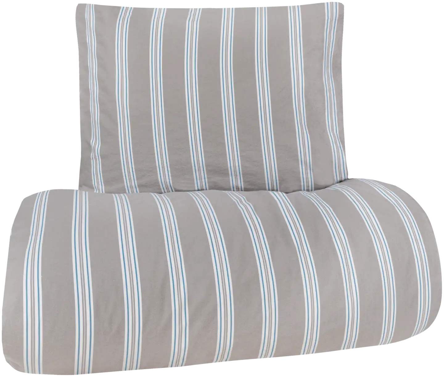 House pussilakanasetti Stripe 50280 150 x 210 cm + 55 x 65 cm harmaa/t.sininen/valk - 1