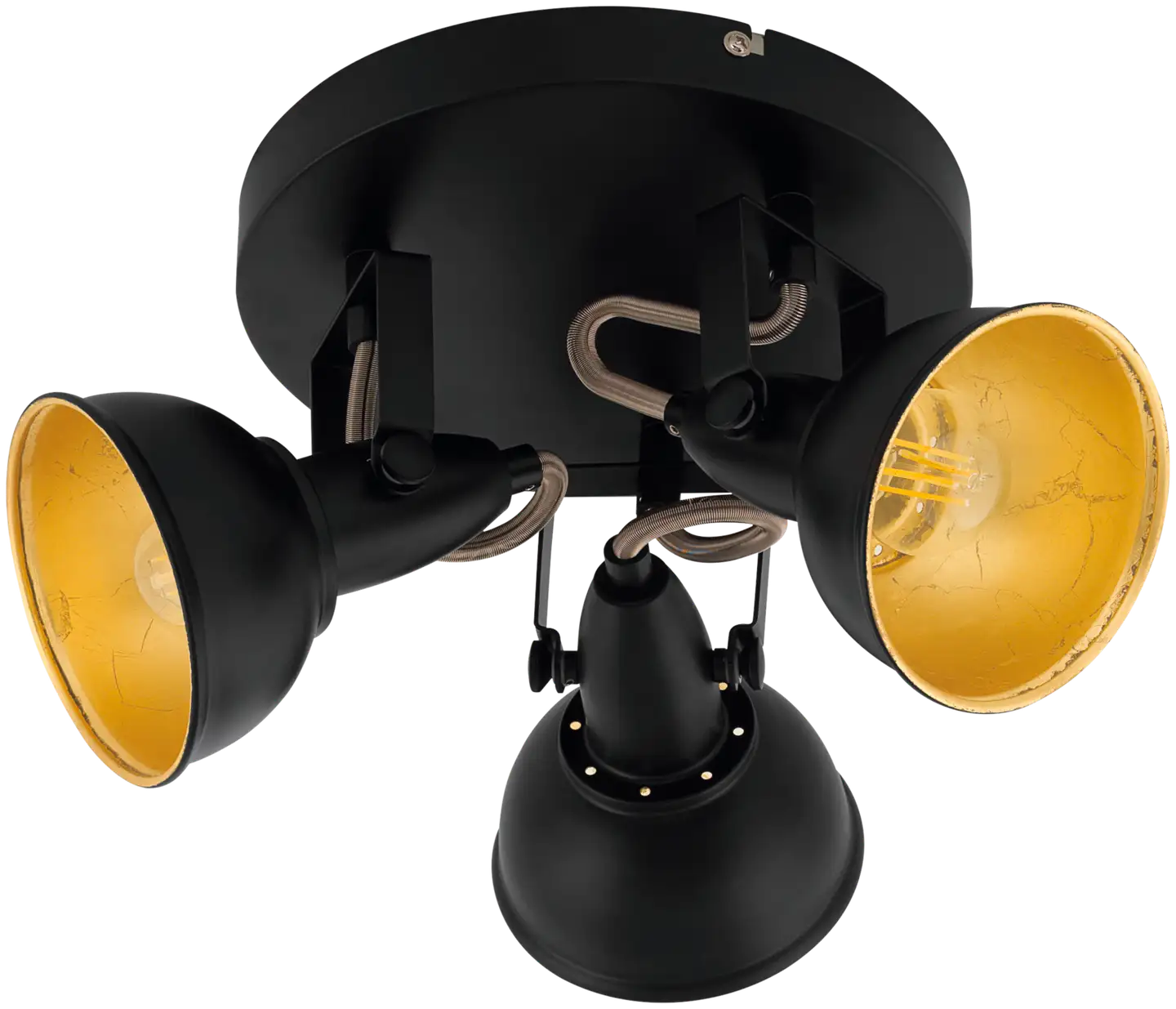 EGLO Kattospottivalaisin THORNTON halk. 21cm 3xE14 maks 28W/kpl IP20 musta/kulta - 1