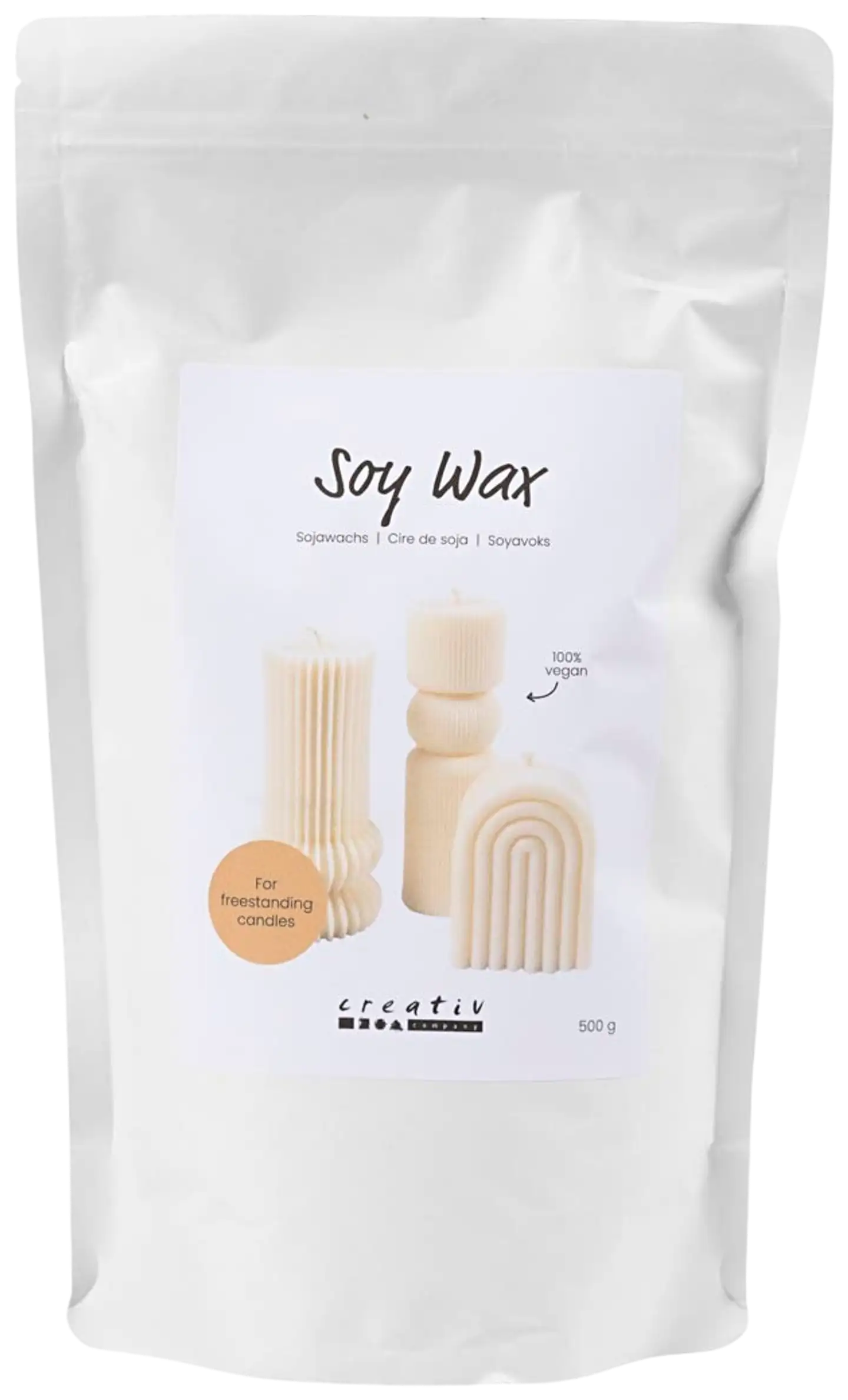 Soijavaha, Pöytäkynttilöille, kerma, 500g/ 1 pkt - 1